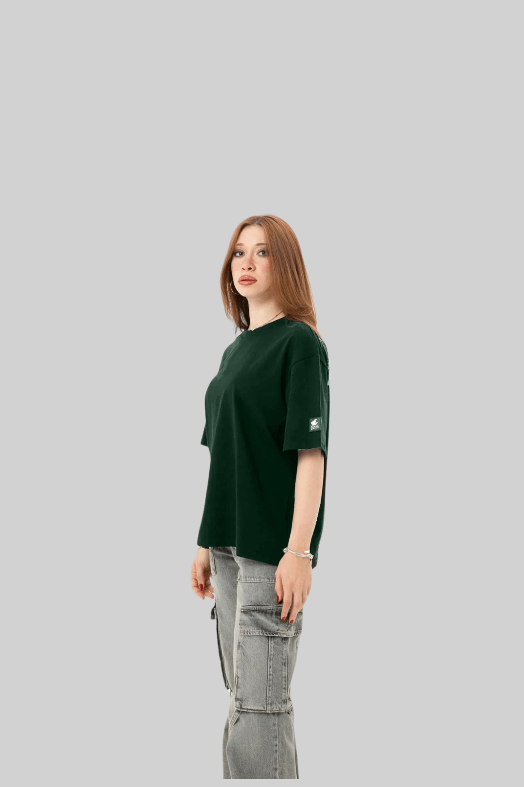 Dark Green Basic Cropped Tee