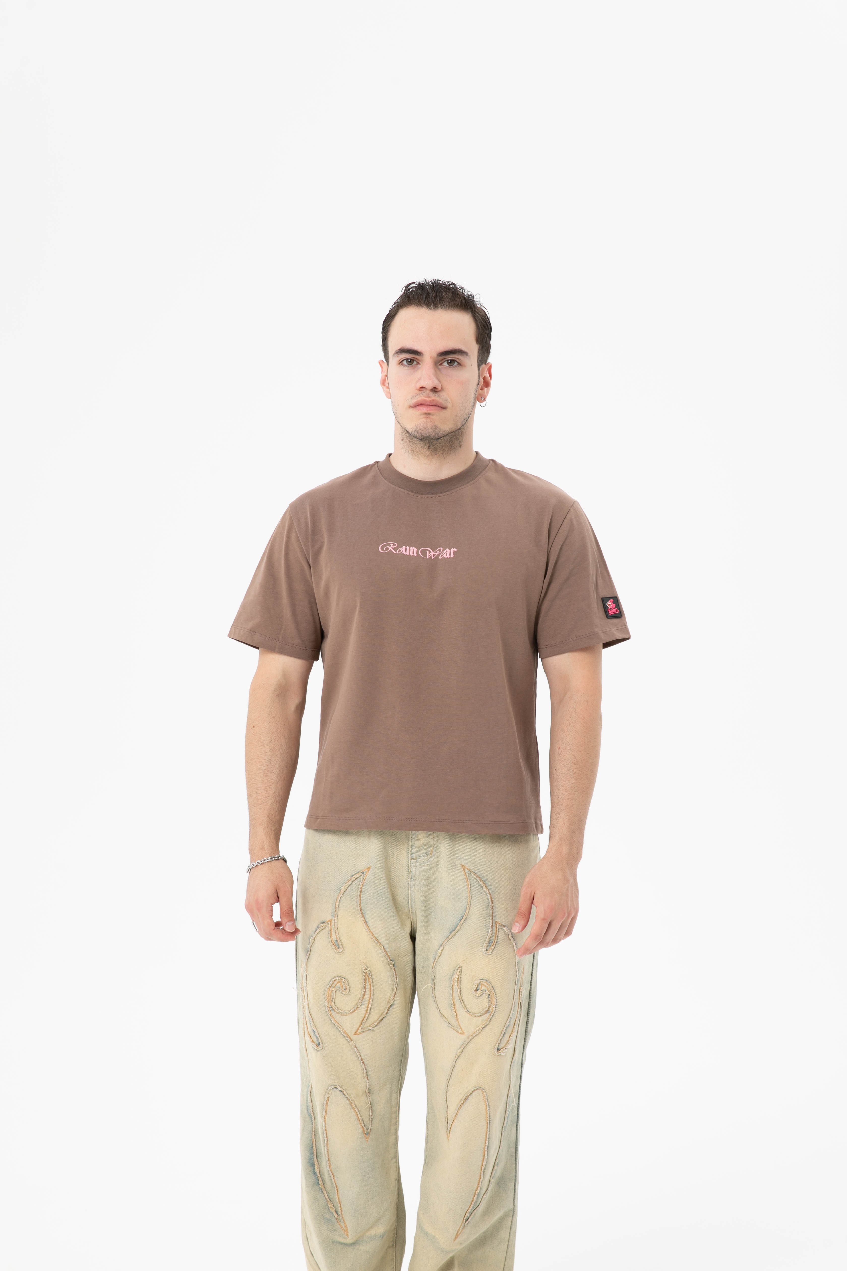 Brown Basic Cropped Tee