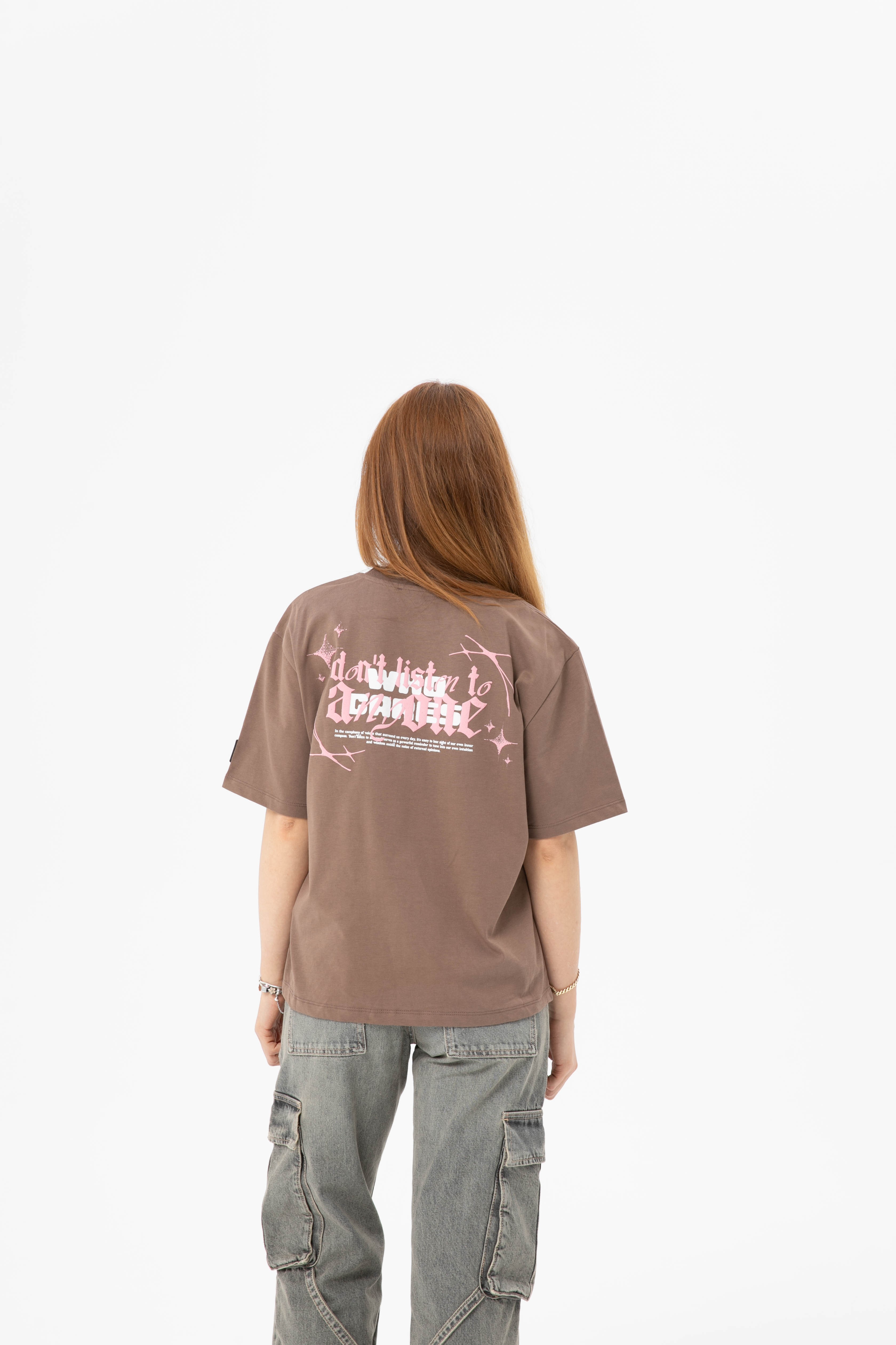 Brown Basic Cropped Tee