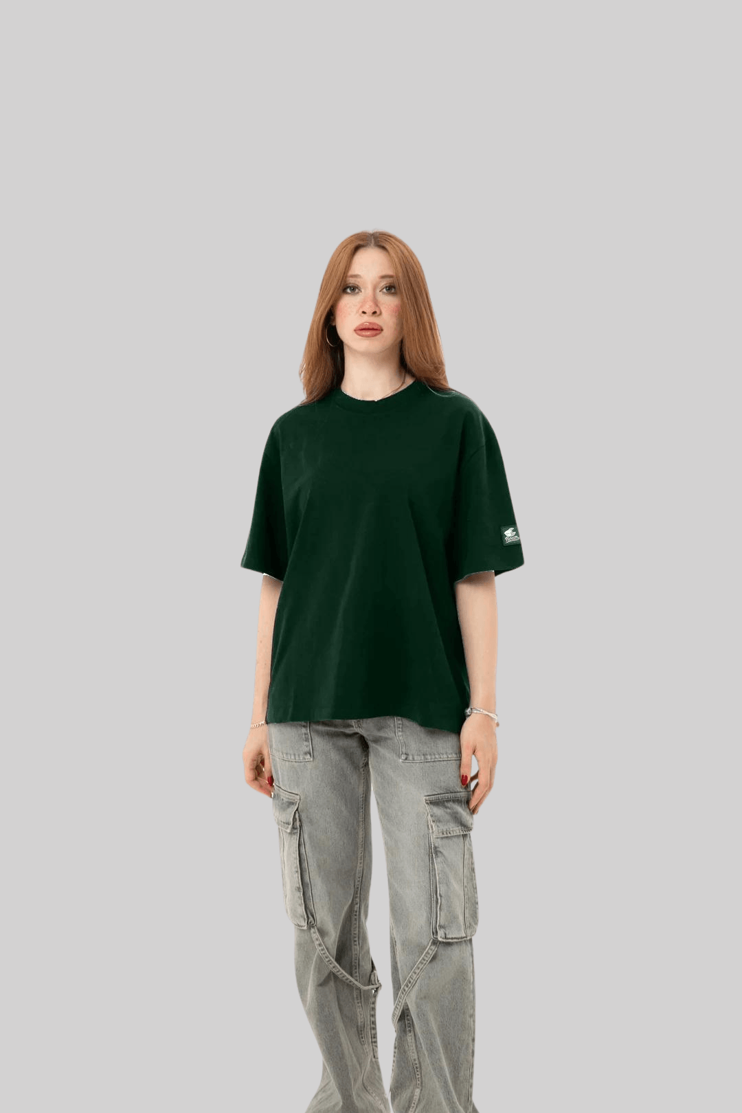 Dark Green Basic Cropped Tee