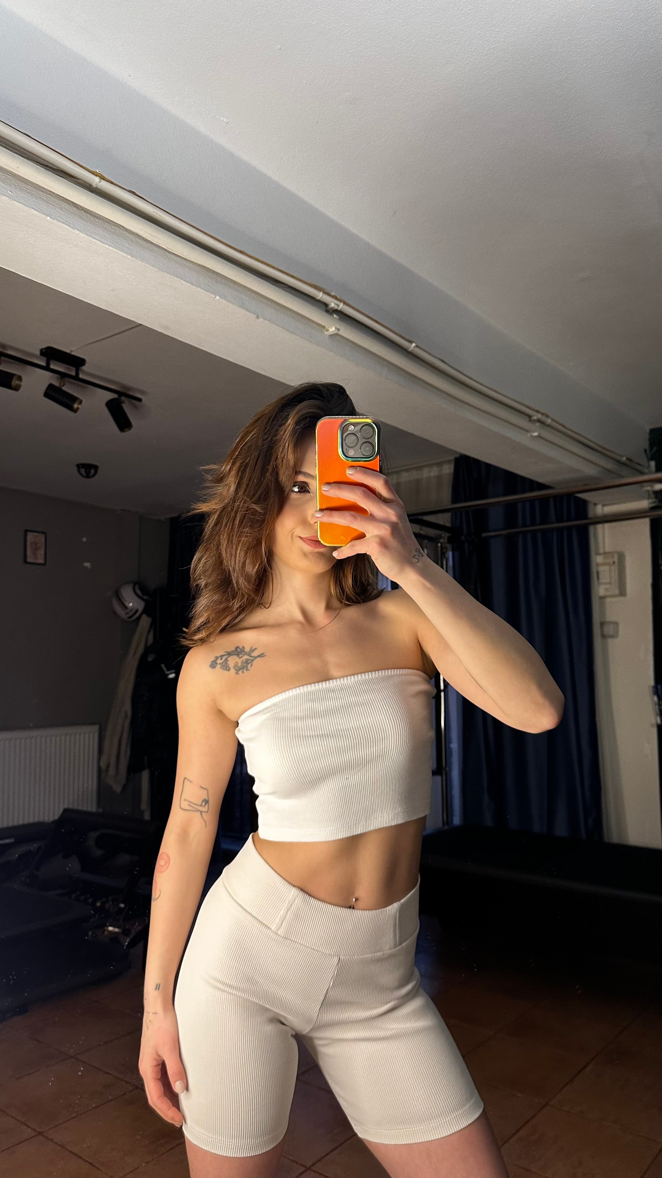 Kadın Straplez Seamless Crop Büstiyer - White