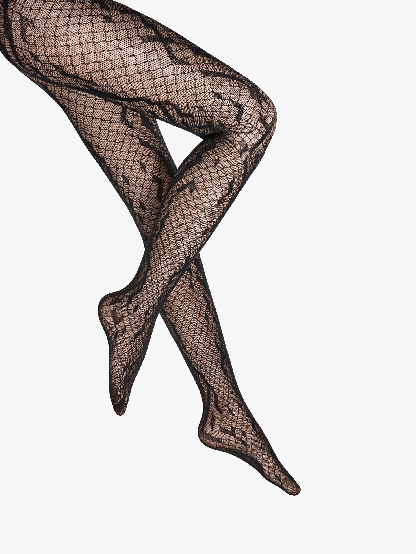 Crossband Net Tights