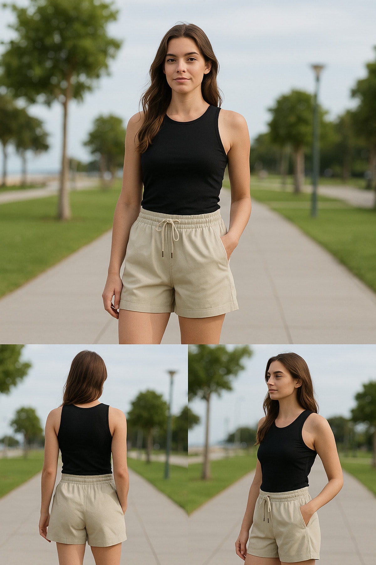 Krem Regular Kadın Short