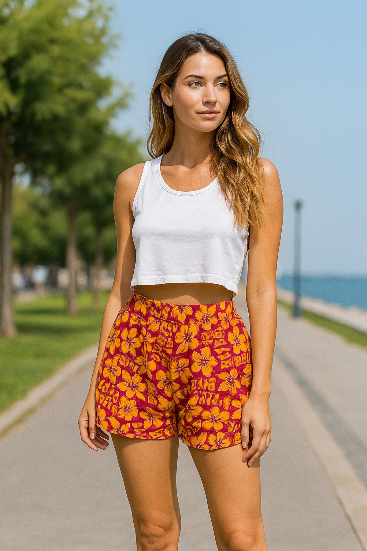 Çiçekli Regular Kadın Short