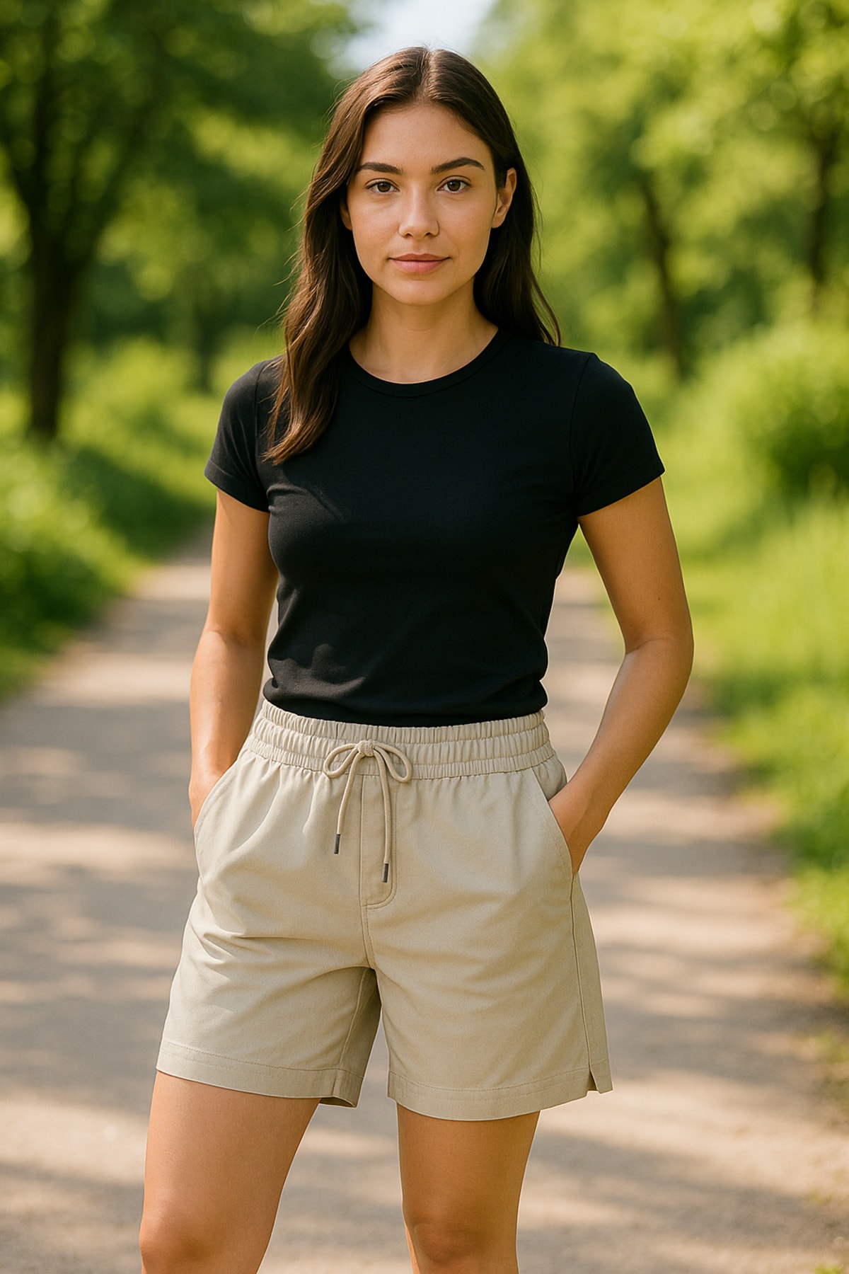 Krem Regular Kadın Short