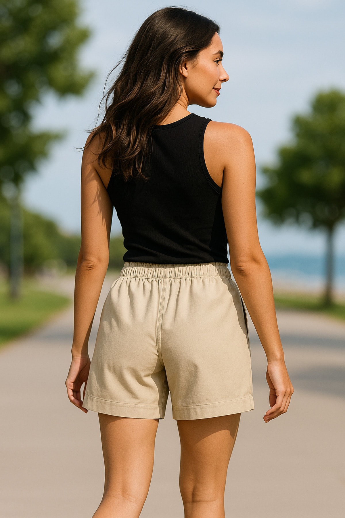 Krem Regular Kadın Short