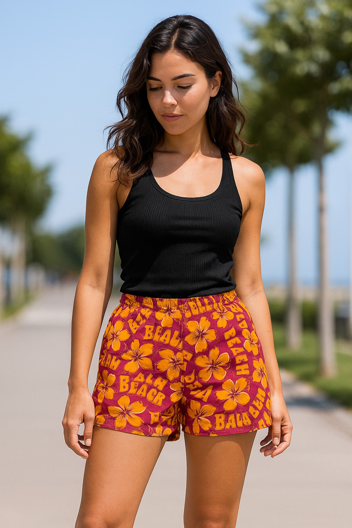 Çiçekli Regular Kadın Short