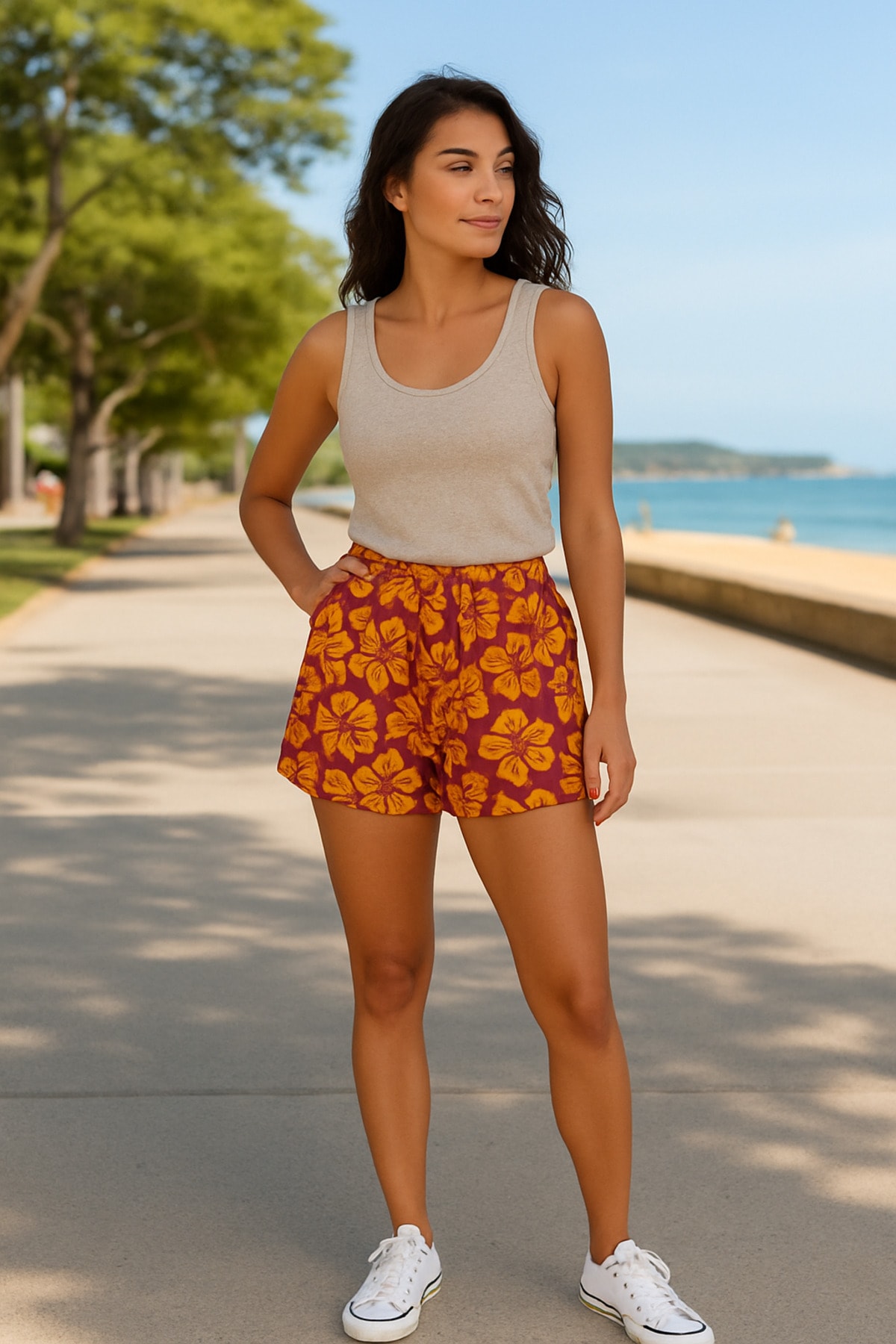 Çiçekli Regular Kadın Short