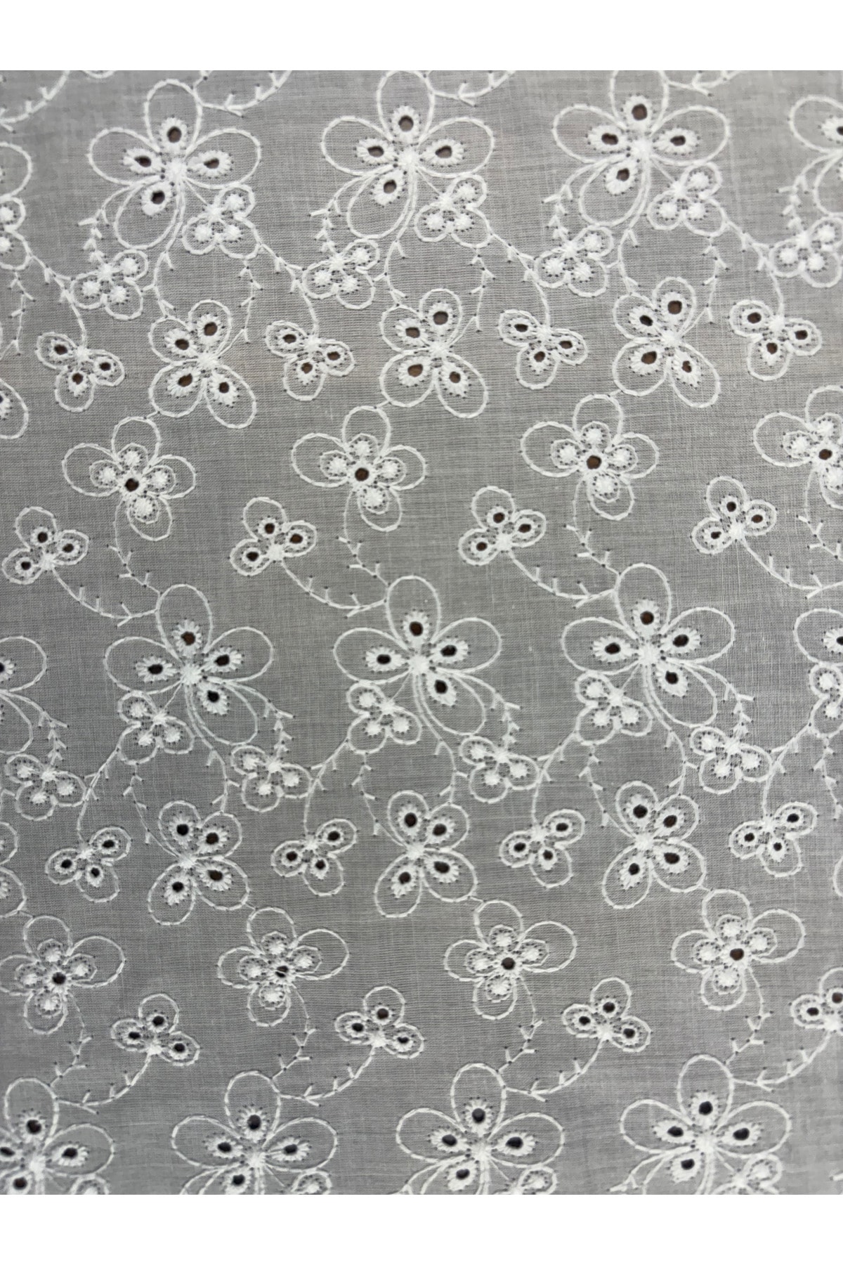 Kelebek, Çiçek Desenli Brode Kumaş Elbiselik 1 metre
