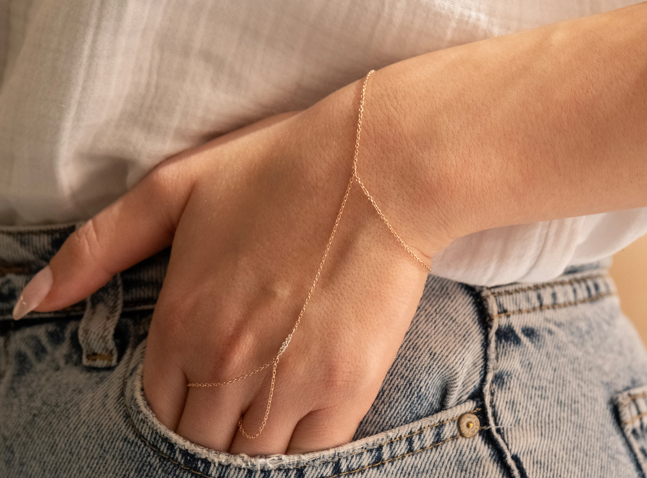 0,07ct Çubuk Pırlanta Şahmeran Bileklik