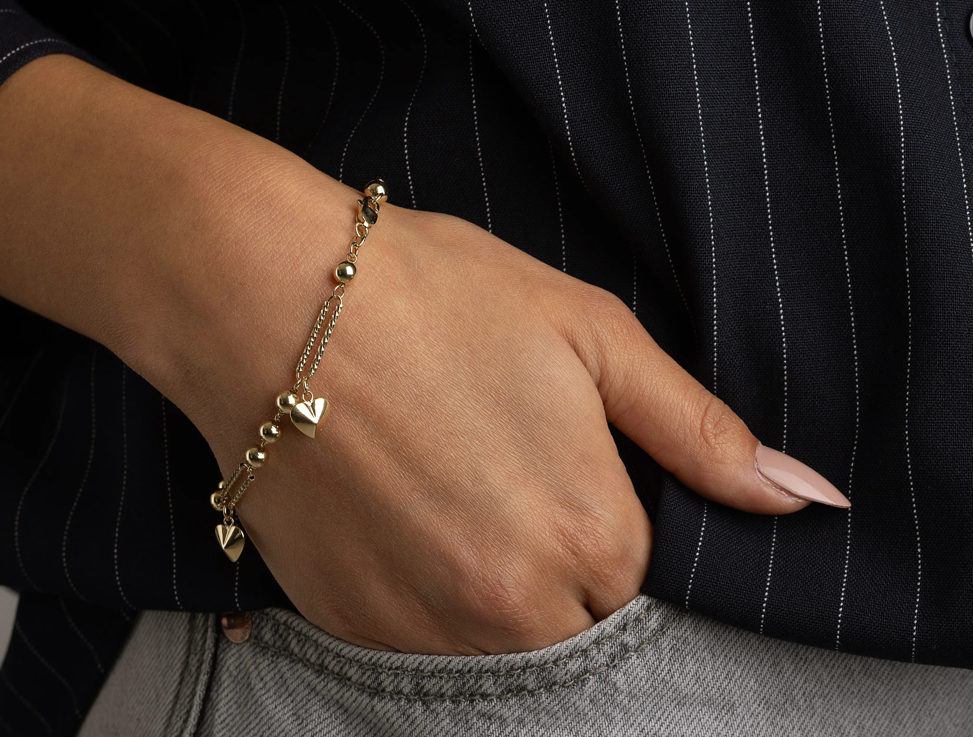 Lovely Altın Kalp Ataç Bileklik