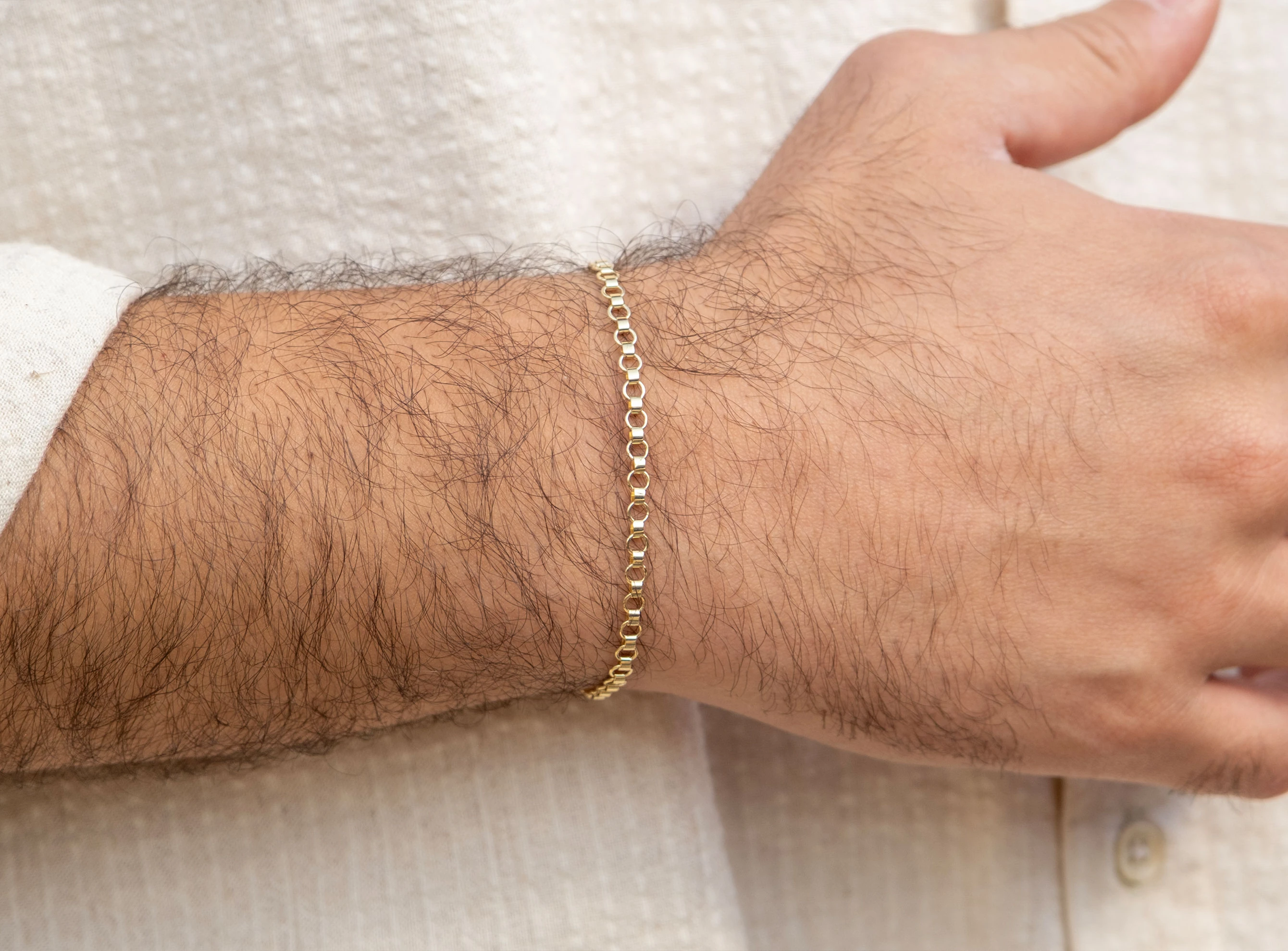 Altın Unisex Tasarım Zincir Bileklik