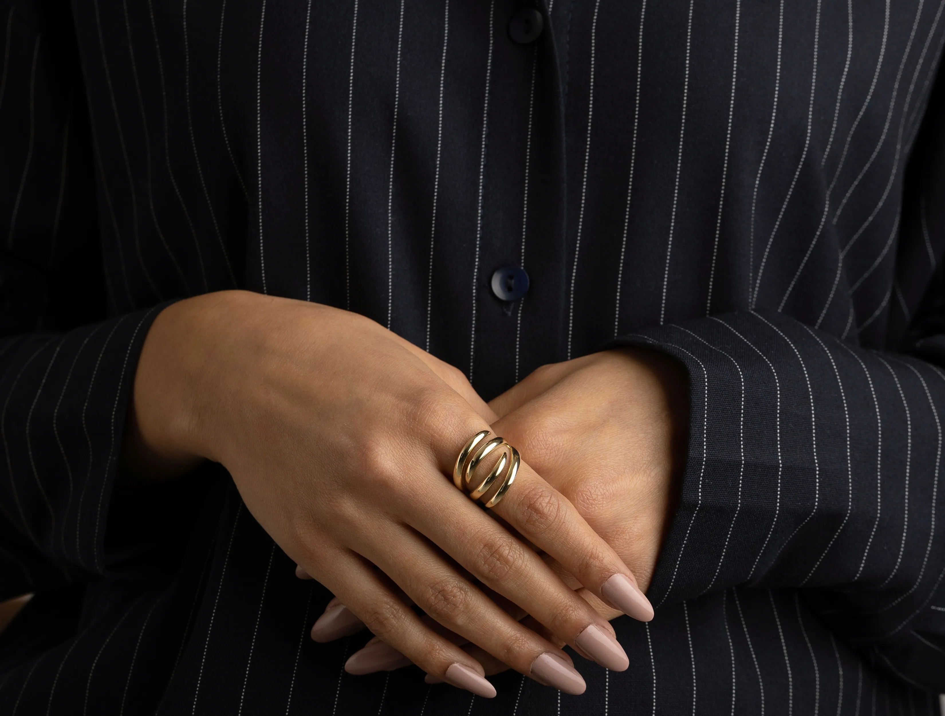 Altın Sarmal Bombe Yüzük 