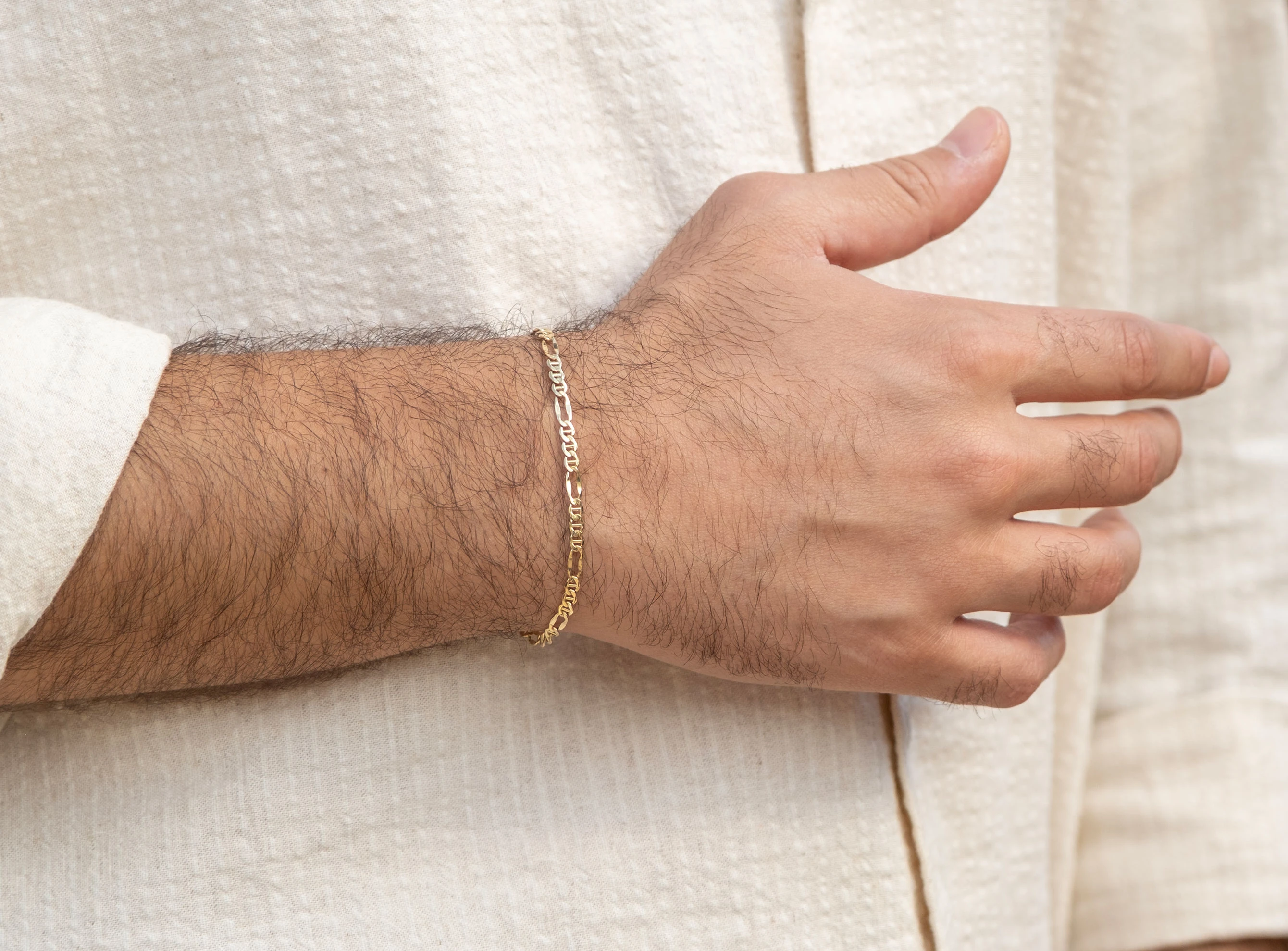 Altın Erkek Figaro Zincir Bileklik