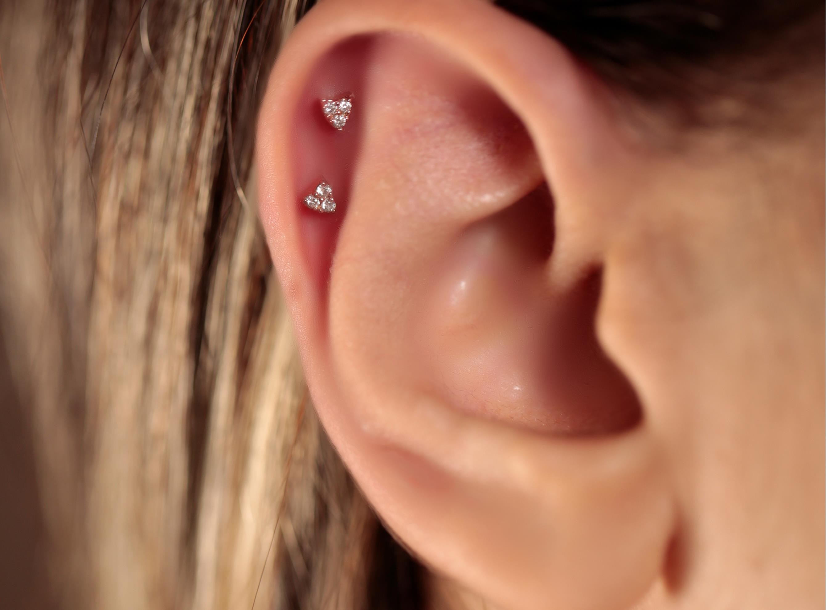 Kardia 0,03ct Pırlanta Piercing-Tragus