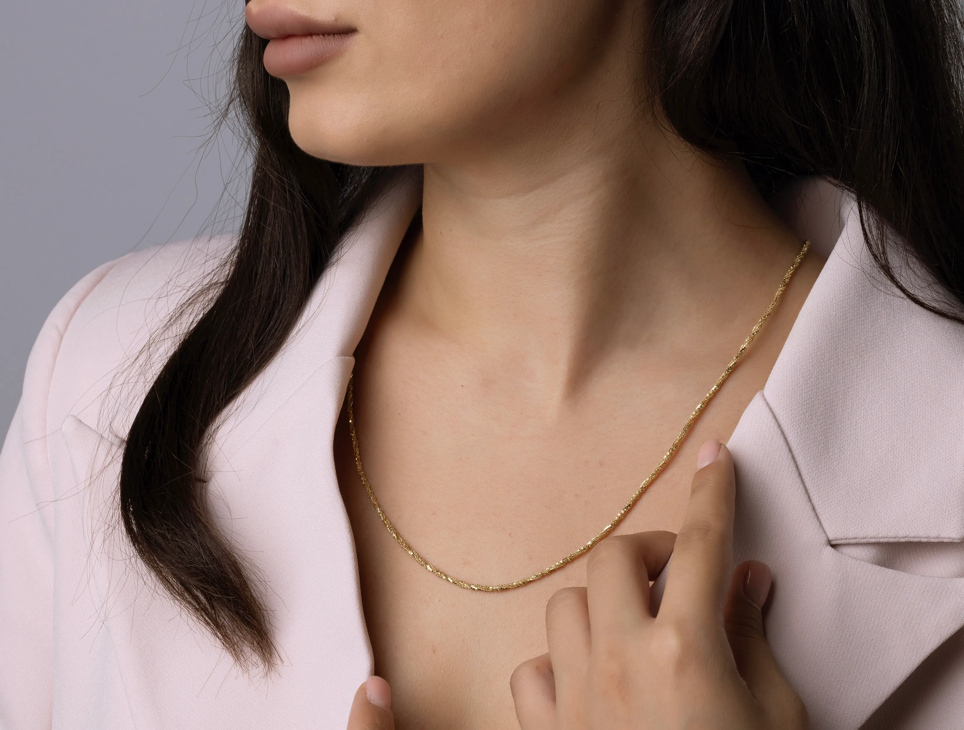 Altın Çift Zincir Burgu Kolye