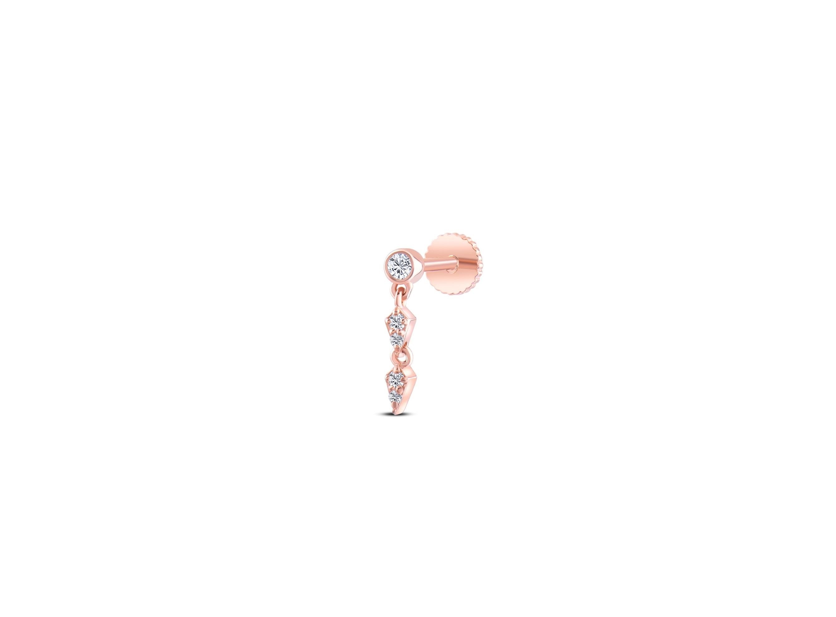 Volare 0,08ct Pırlanta Piercing-Tragus