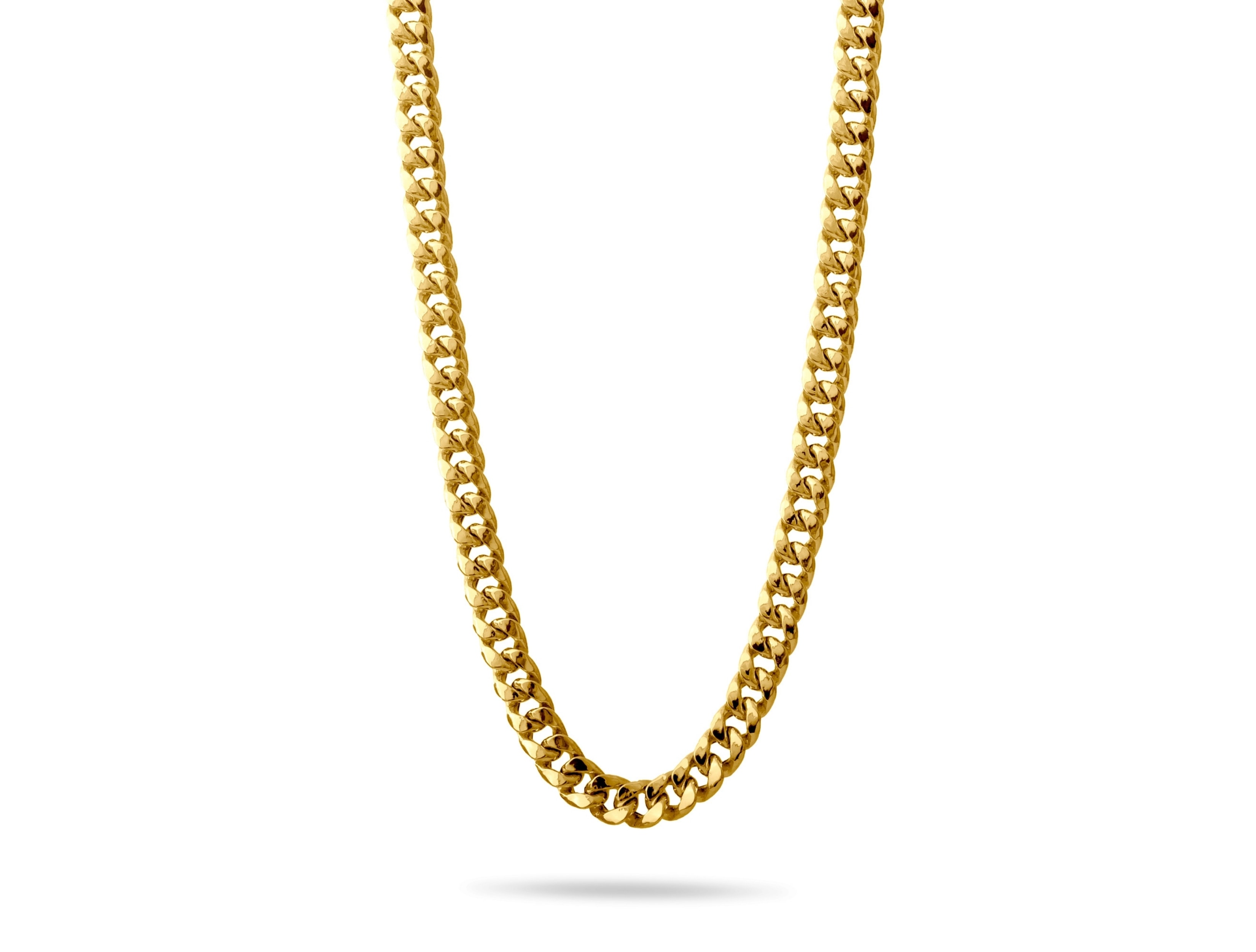 Altın Unisex 4 mm Hallow Gurmet Zincir Kolye