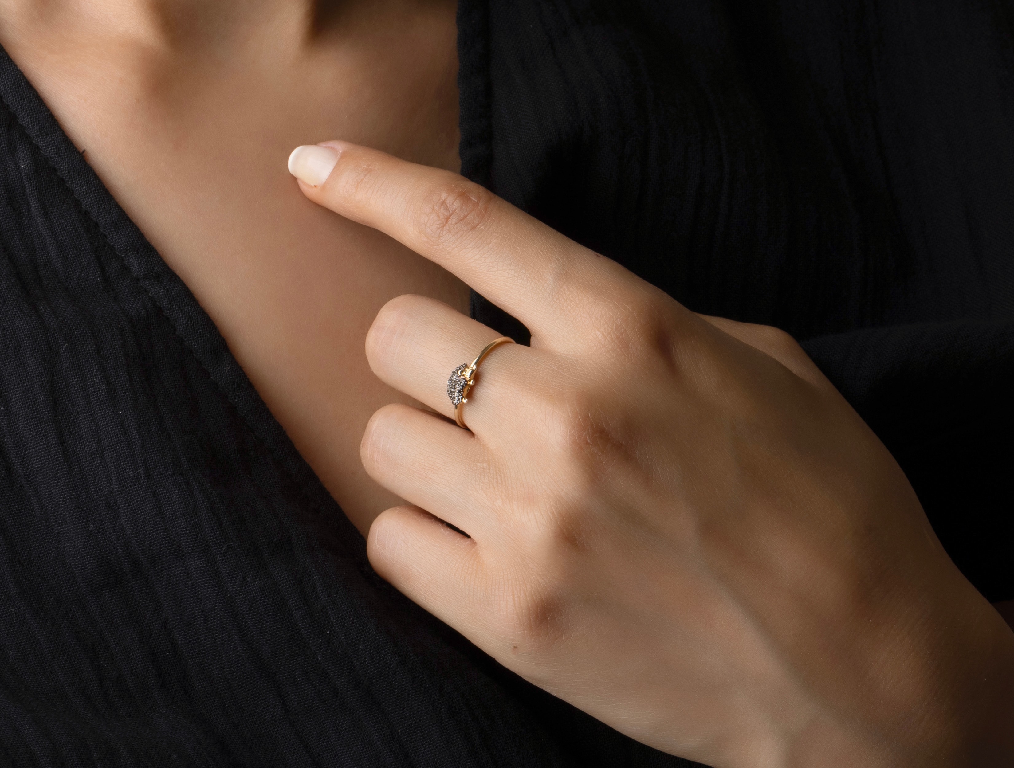 Noachus Altın Kirpi Yüzük