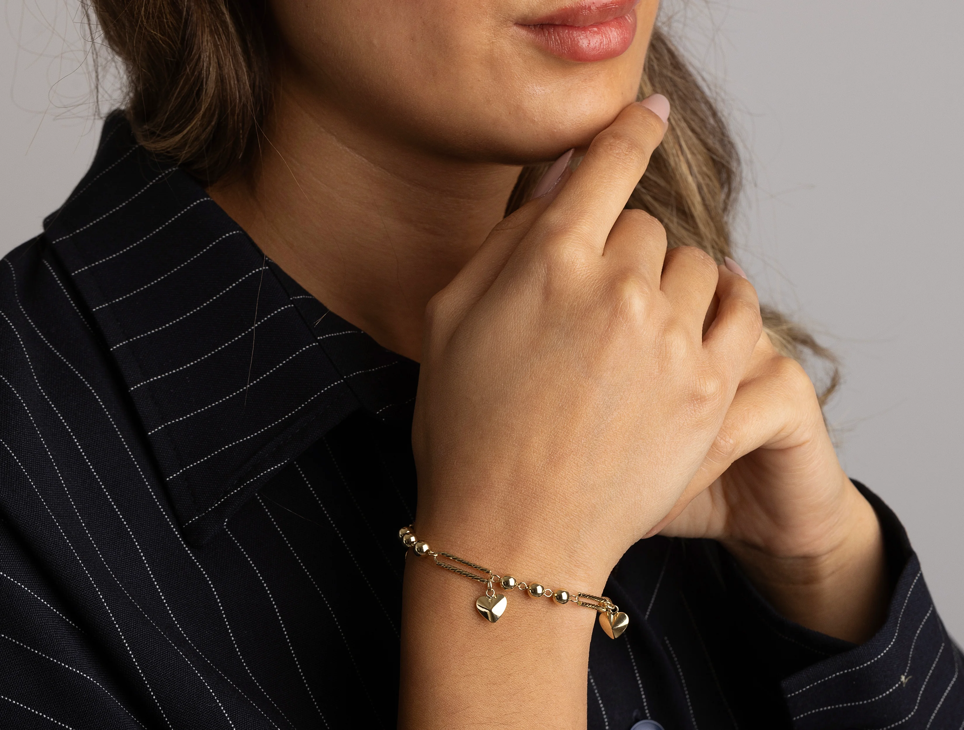 Lovely Altın Kalp Ataç Bileklik