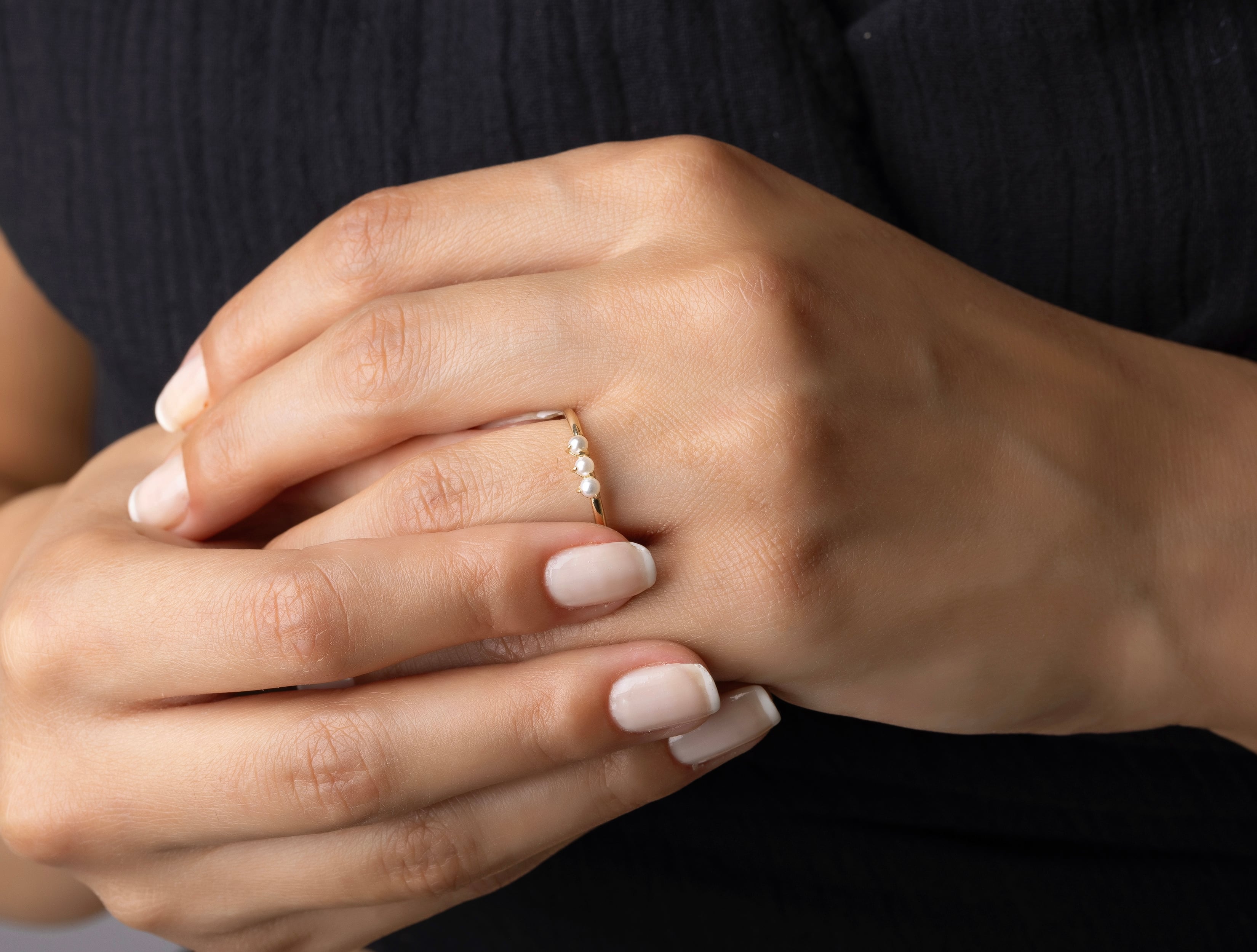 DEEP SEA Altın İnci Yüzük