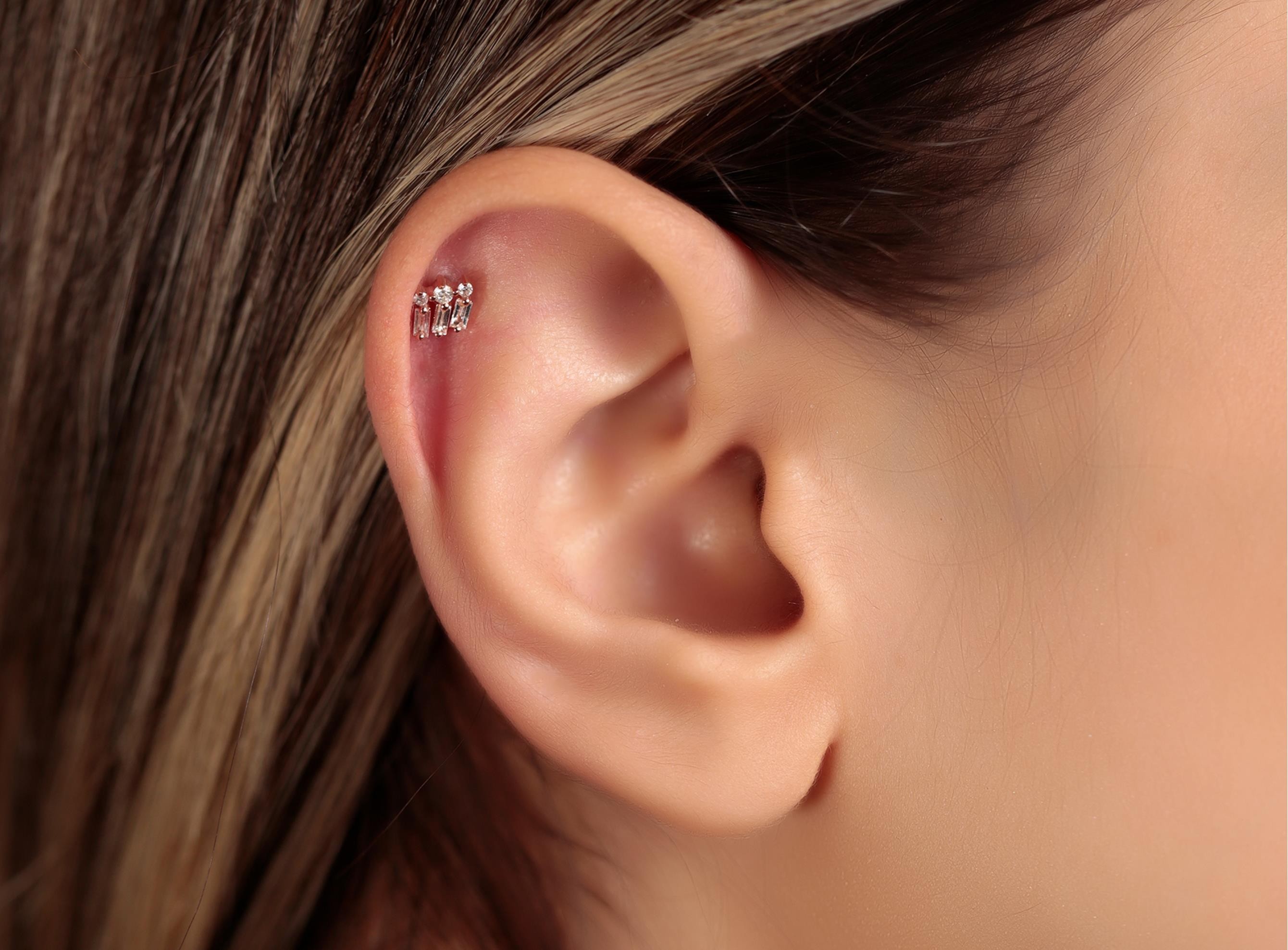 Glit 0,13ct Pırlanta Piercing-Tragus