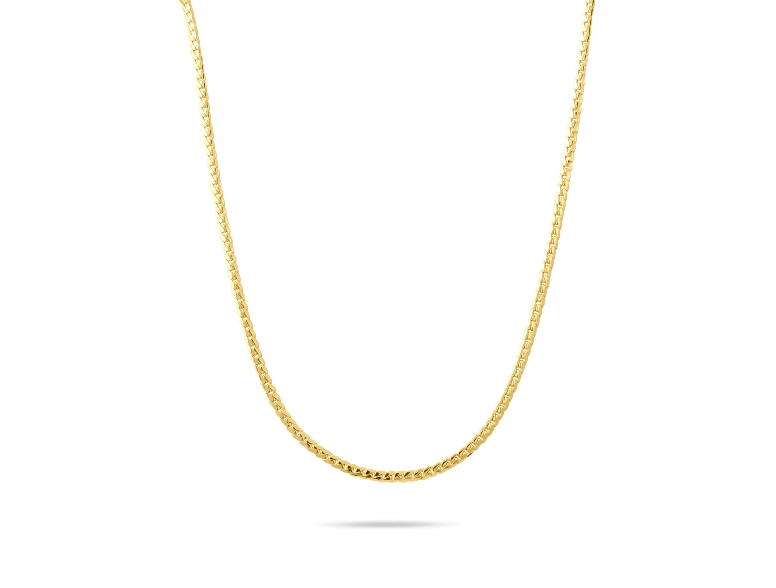 Altın 2 mm Örme Hallow Zincir 