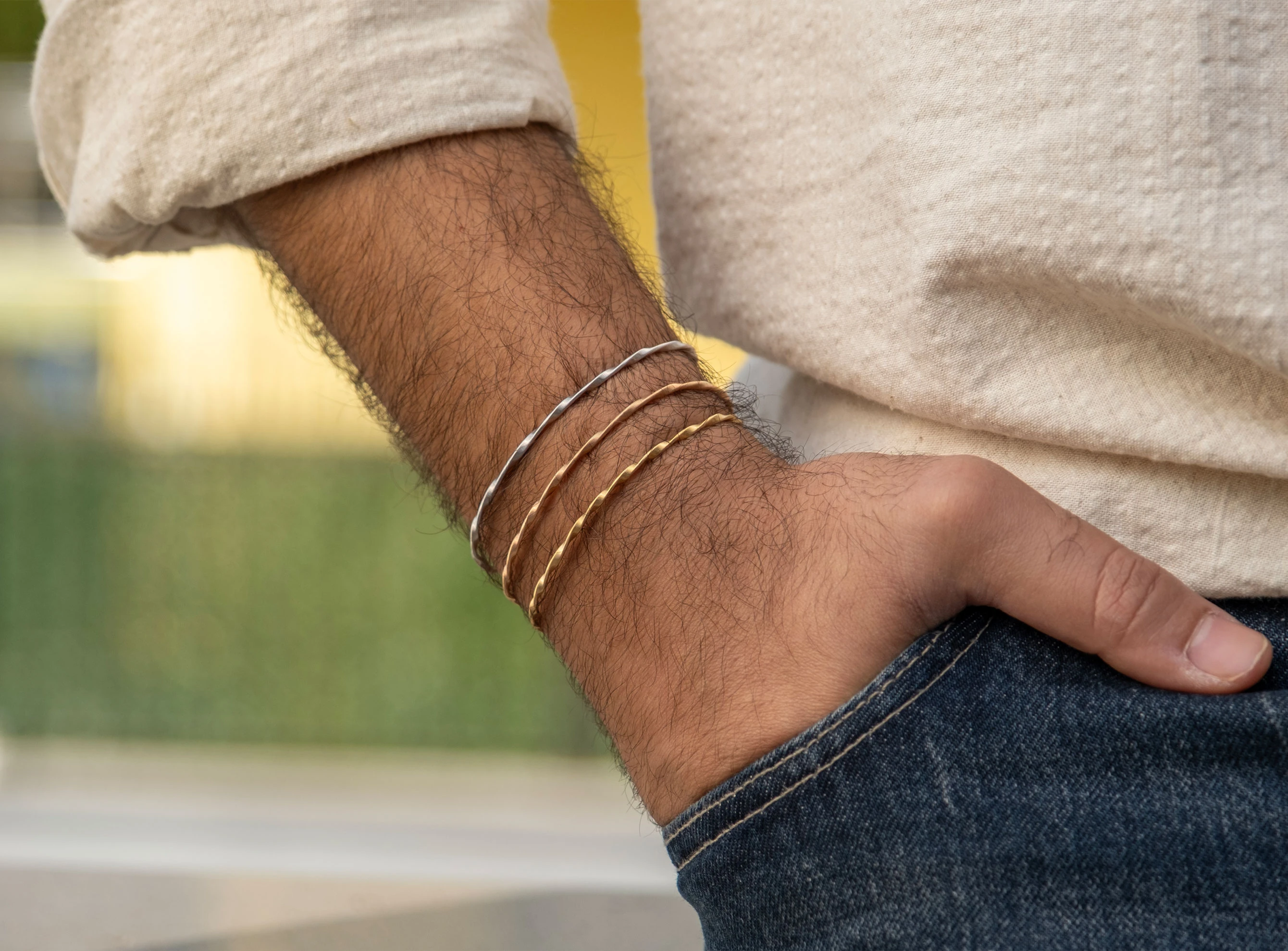 Altın Unisex Mat Burgu Kelepçe Bileklik