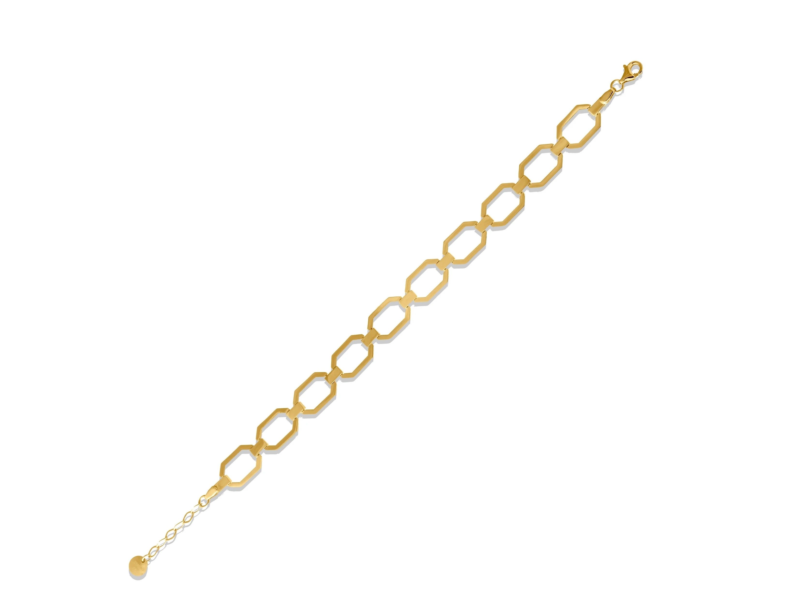 Altın Unisex Vagon Dikdörtgen Bileklik