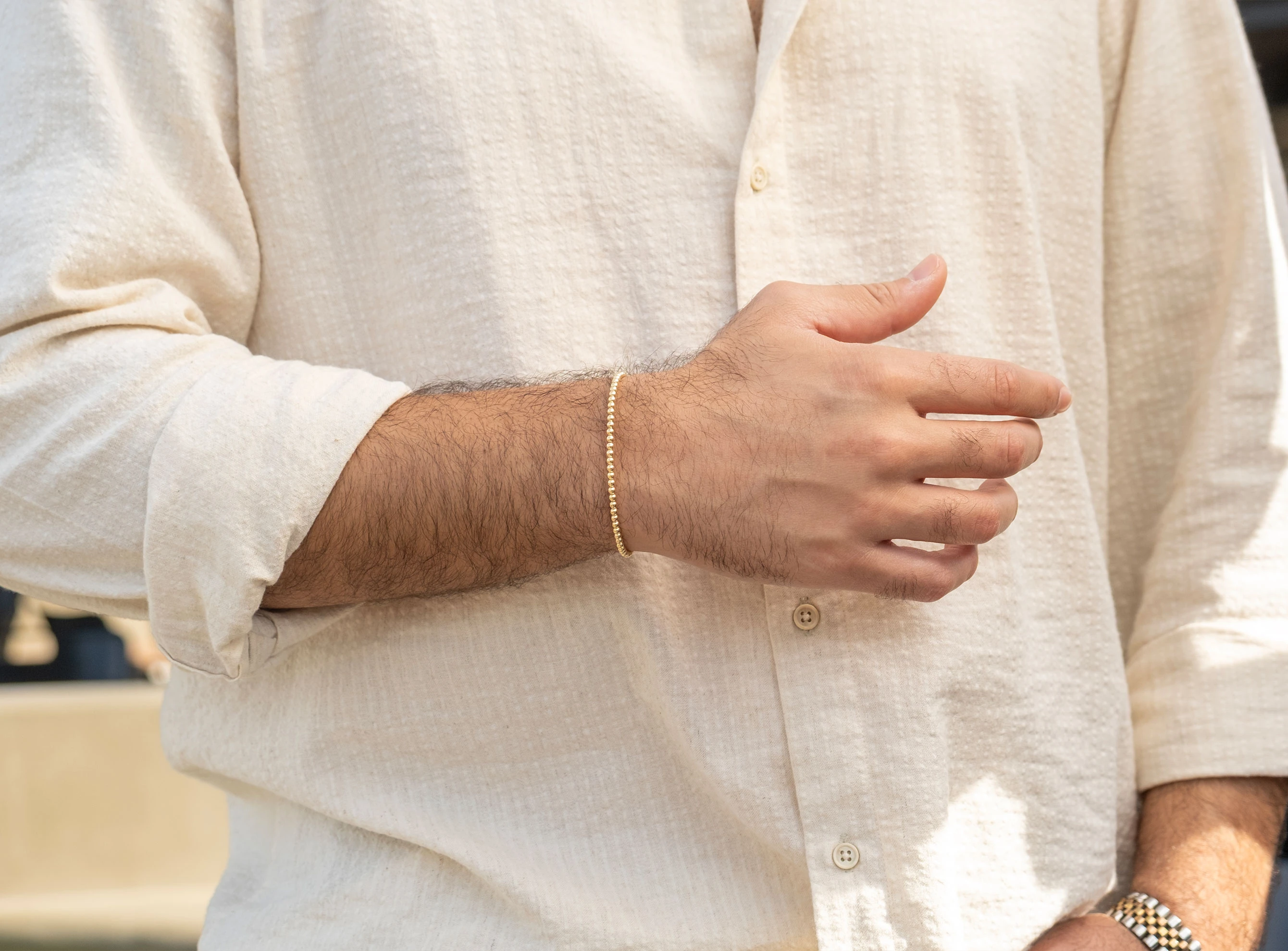 Altın Unisex Top Top Pıtırcık Kelepçe Bileklik