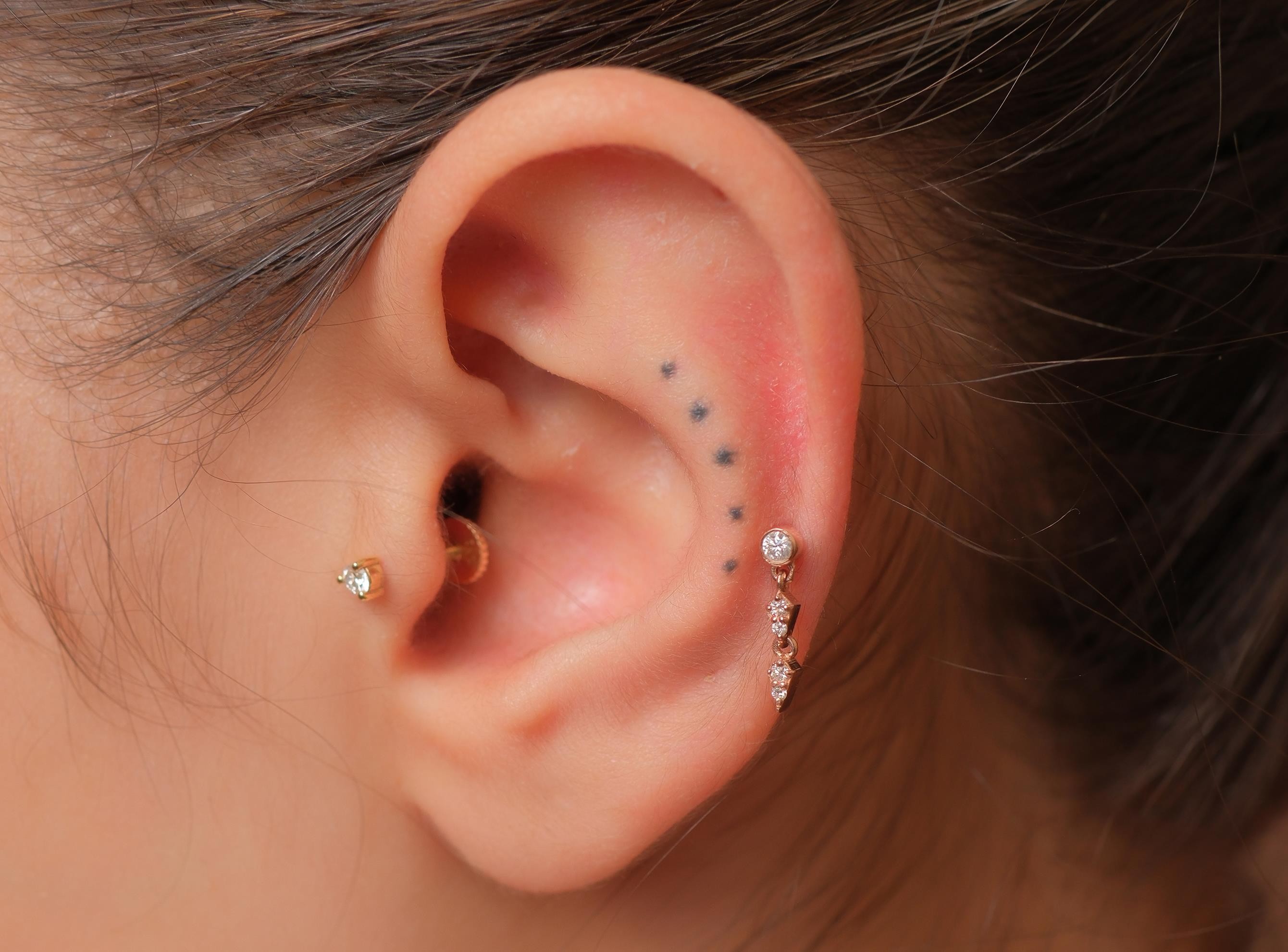 Volare 0,08ct Pırlanta Piercing-Tragus