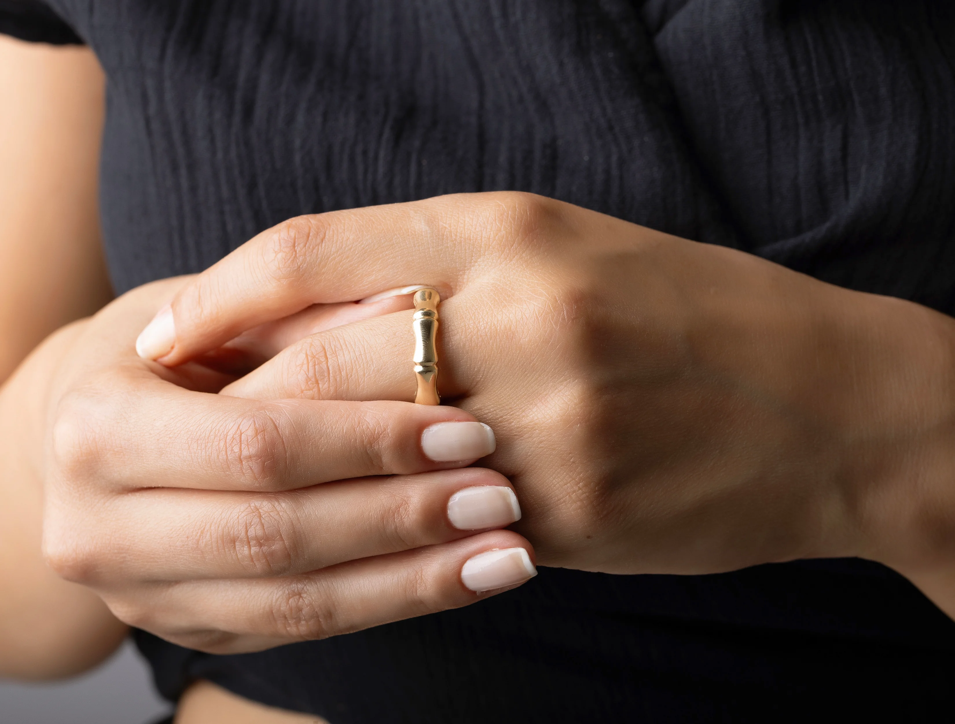 Altın Modern Kemik Yüzük