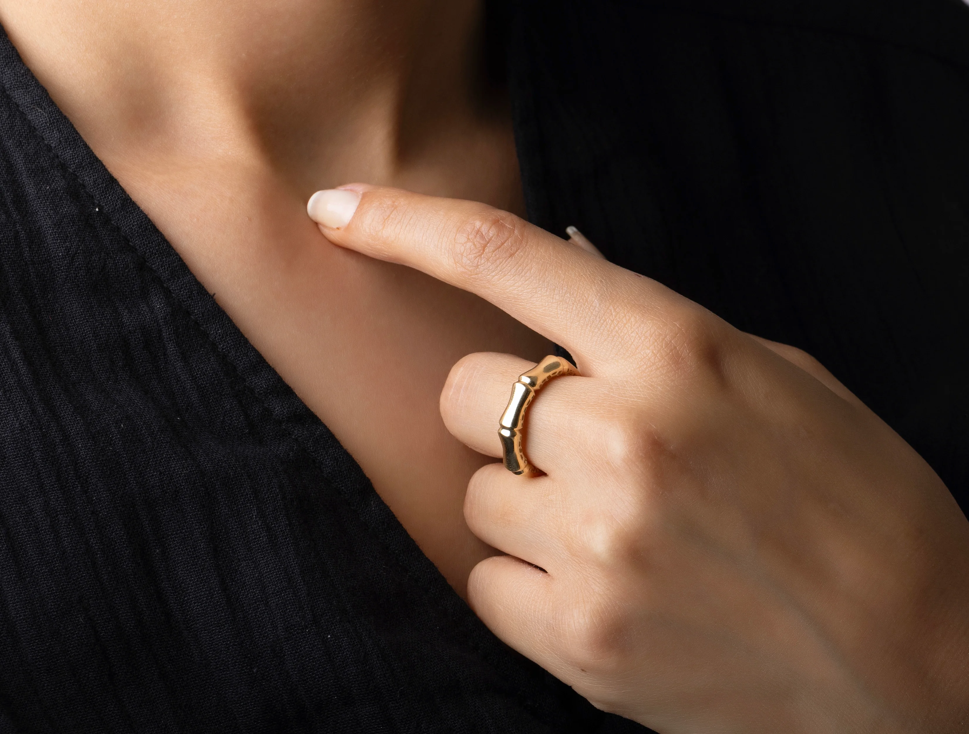 Altın Modern Kemik Yüzük