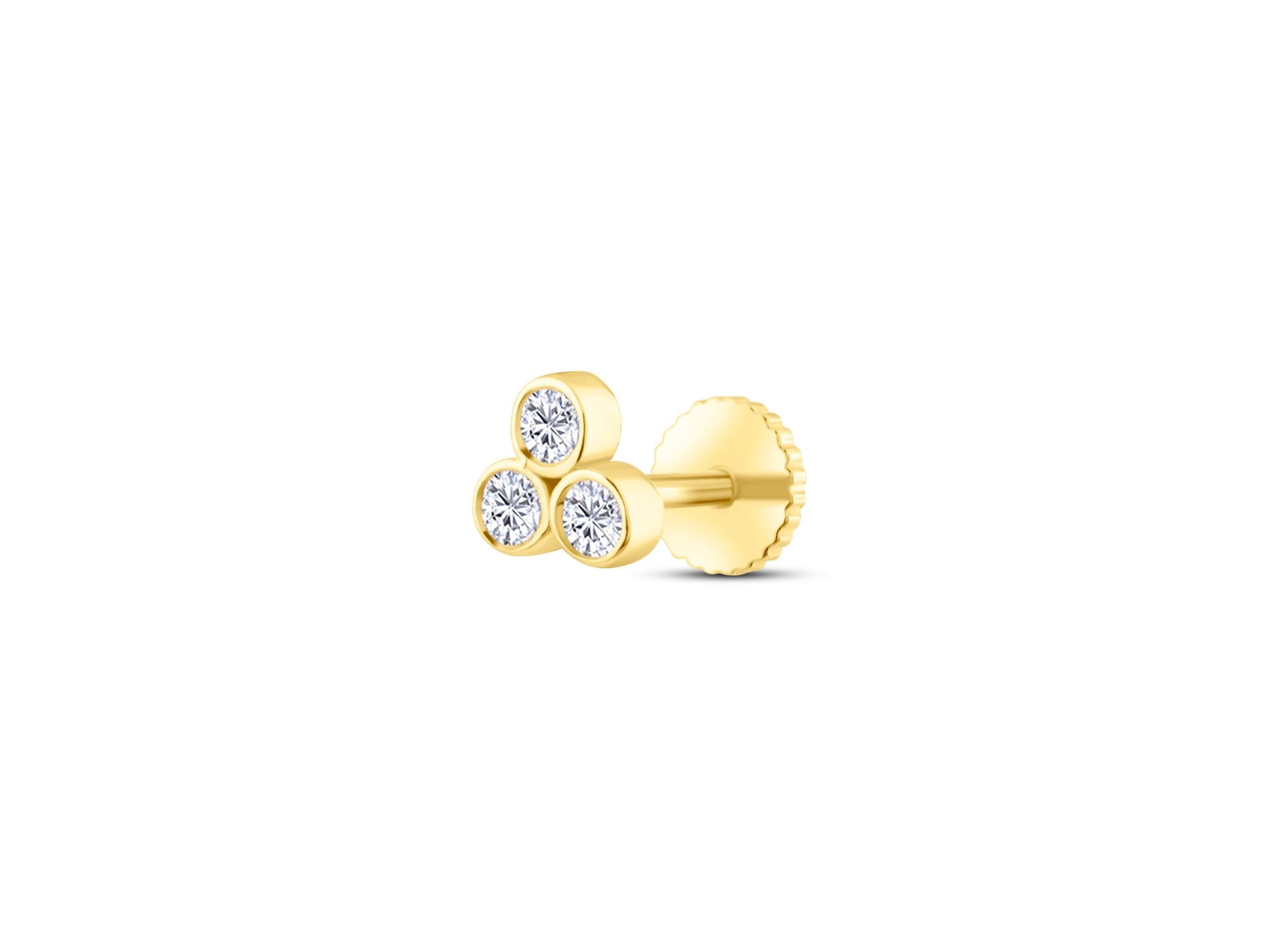 Lapid 0,12ct Pırlanta Piercing-Tragus