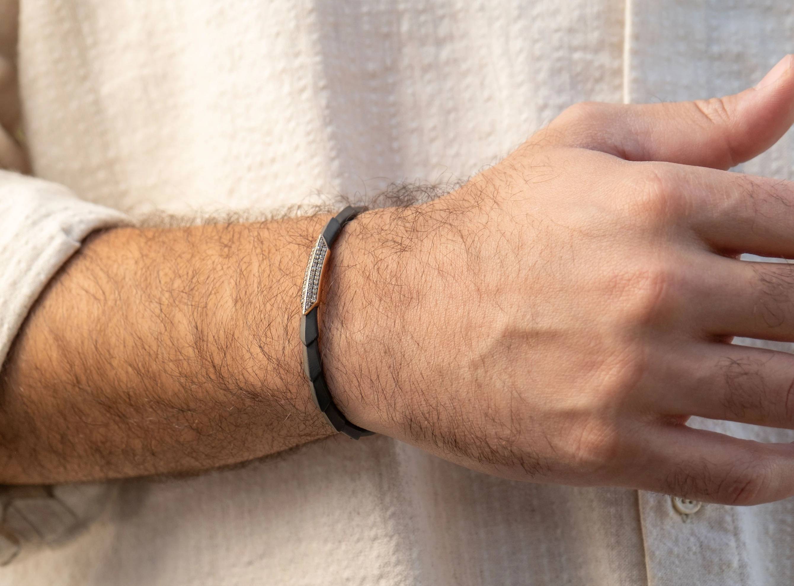 Erkek Tasarım 0,67ct Pırlanta Yılan Kelepçe Bileklik