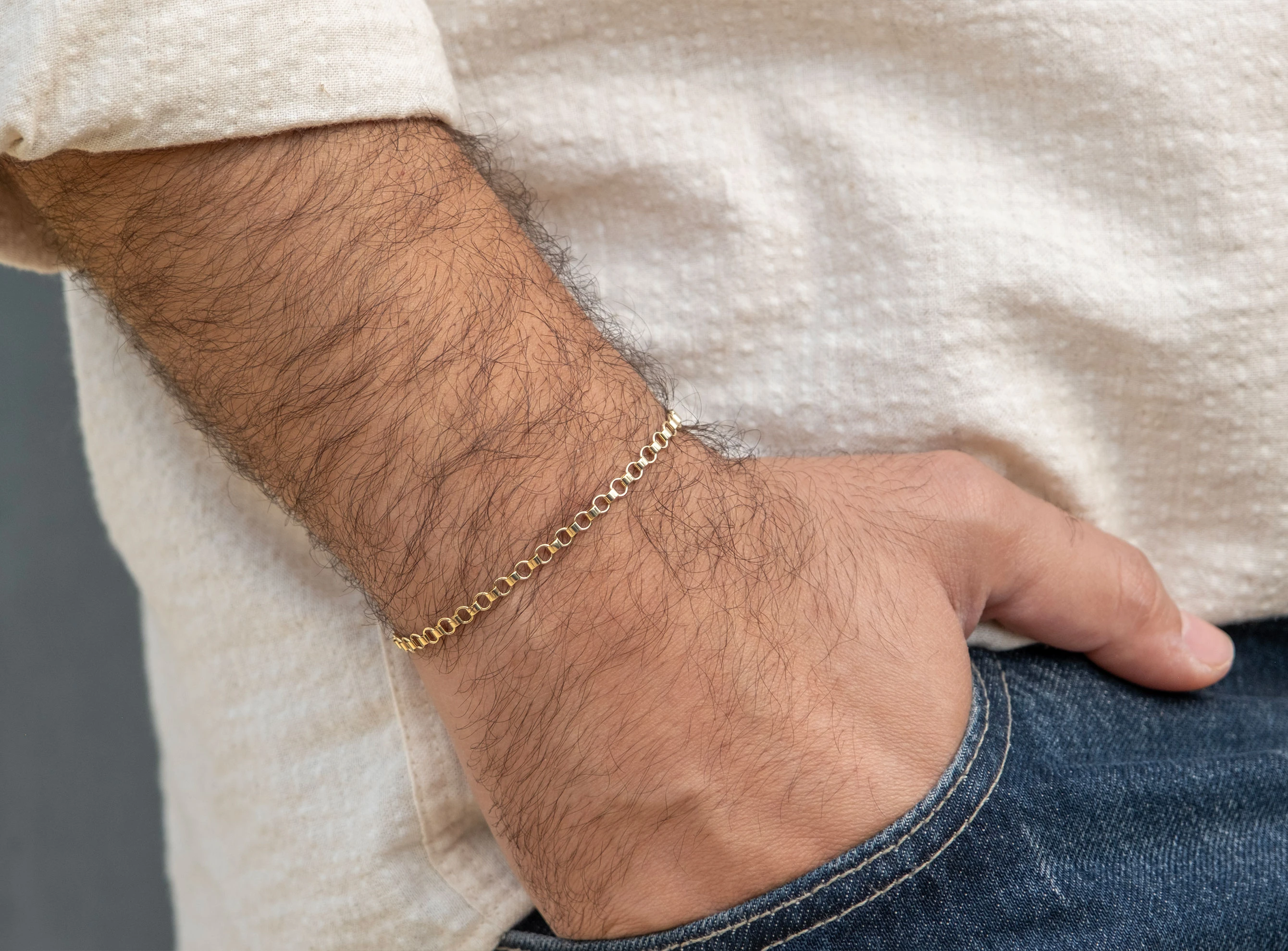 Altın Unisex Tasarım Zincir Bileklik