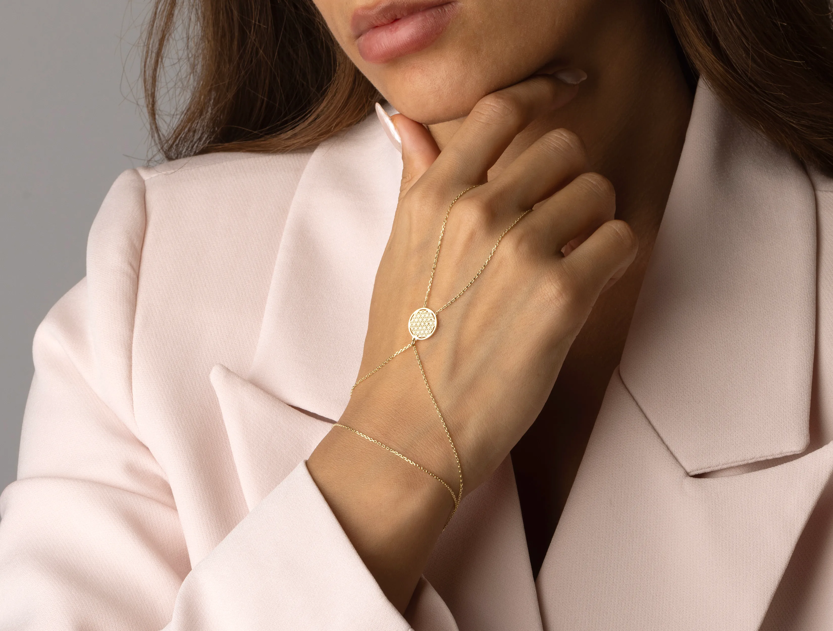 Altın Yaşam Çiçeği Şahmeran Bileklik