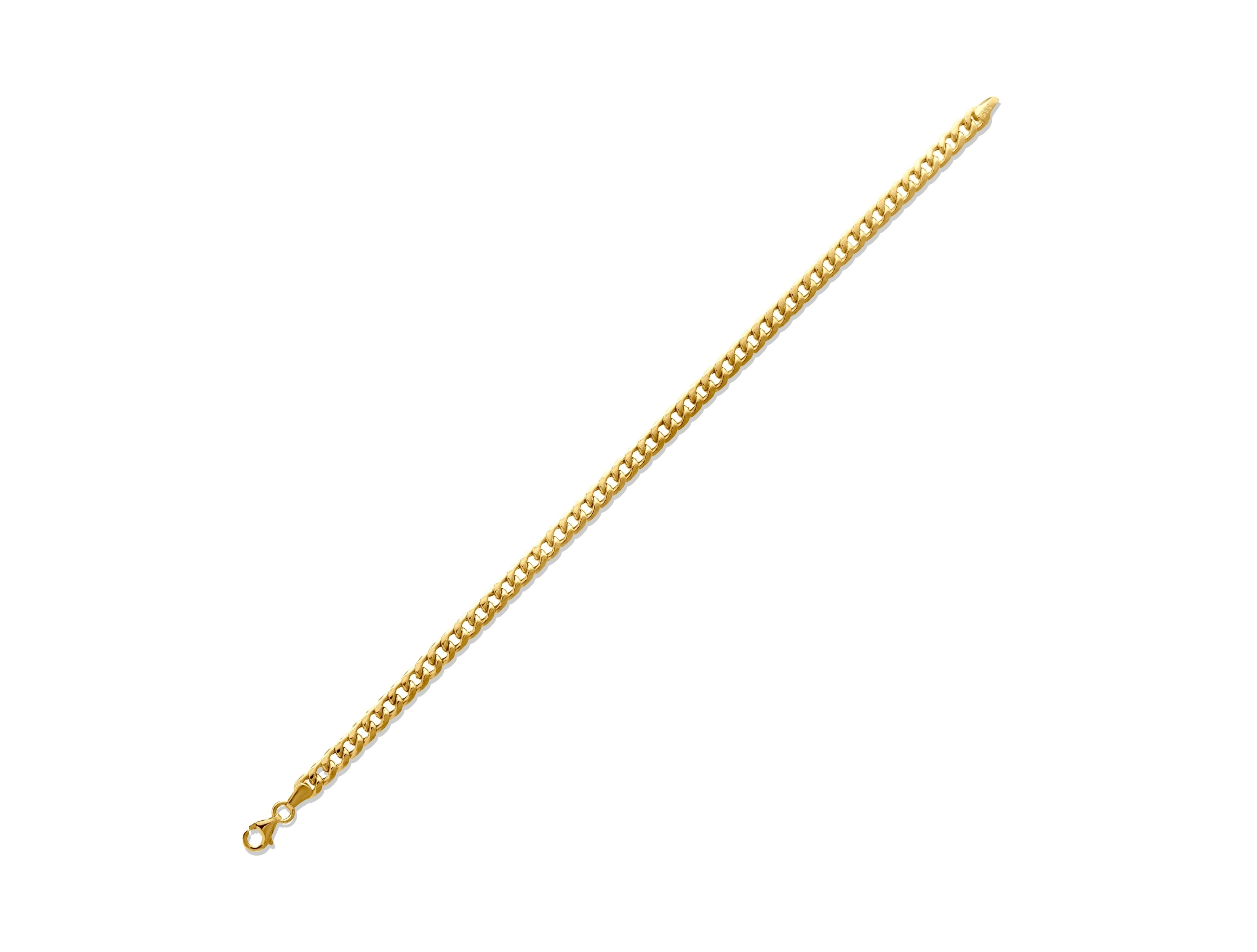 Altın 4 mm Unisex Hallow Zincir Bileklik