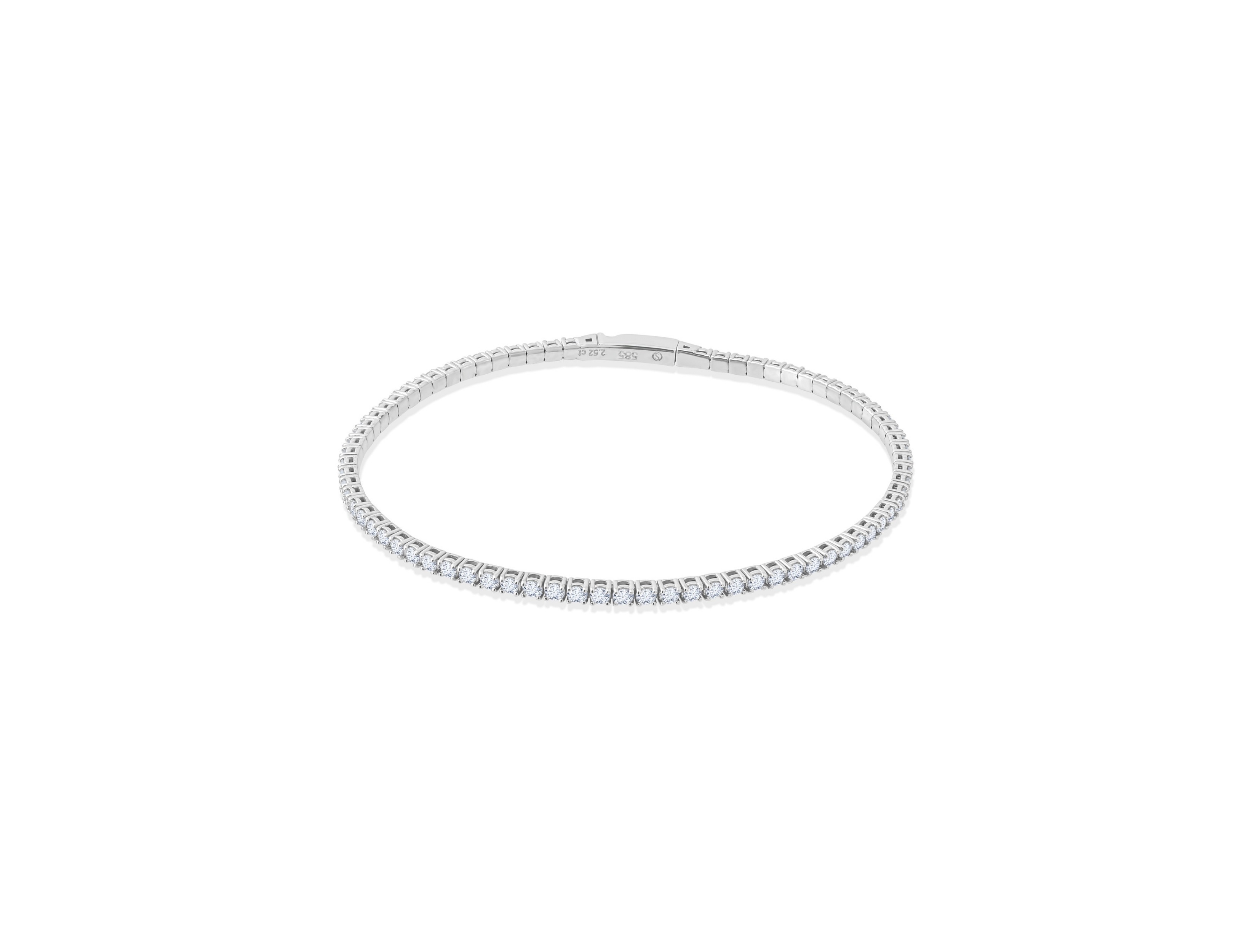 2,52ct Pırlanta Su Yolu Esnek Erkek Bileklik