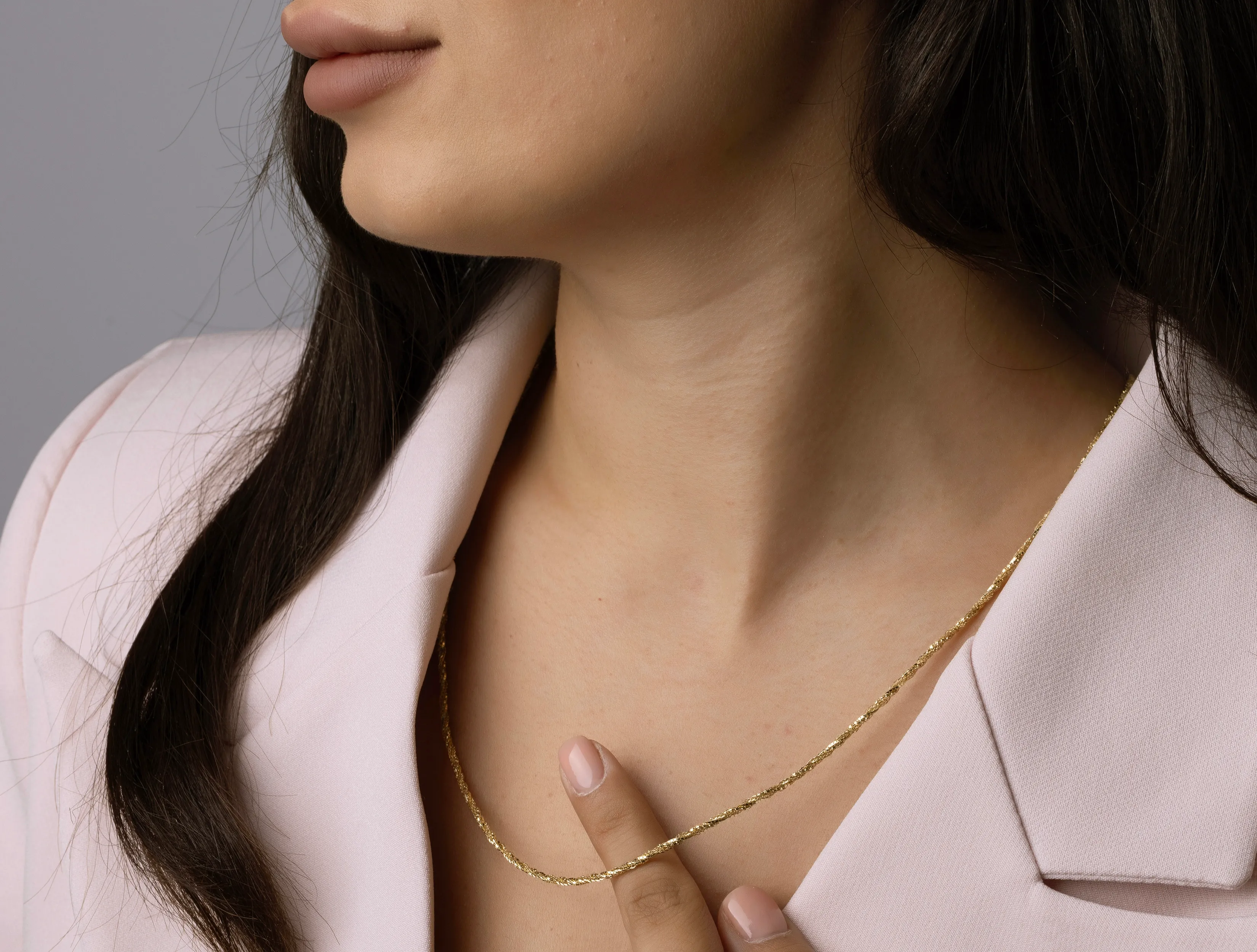 Altın Çift Zincir Burgu Kolye