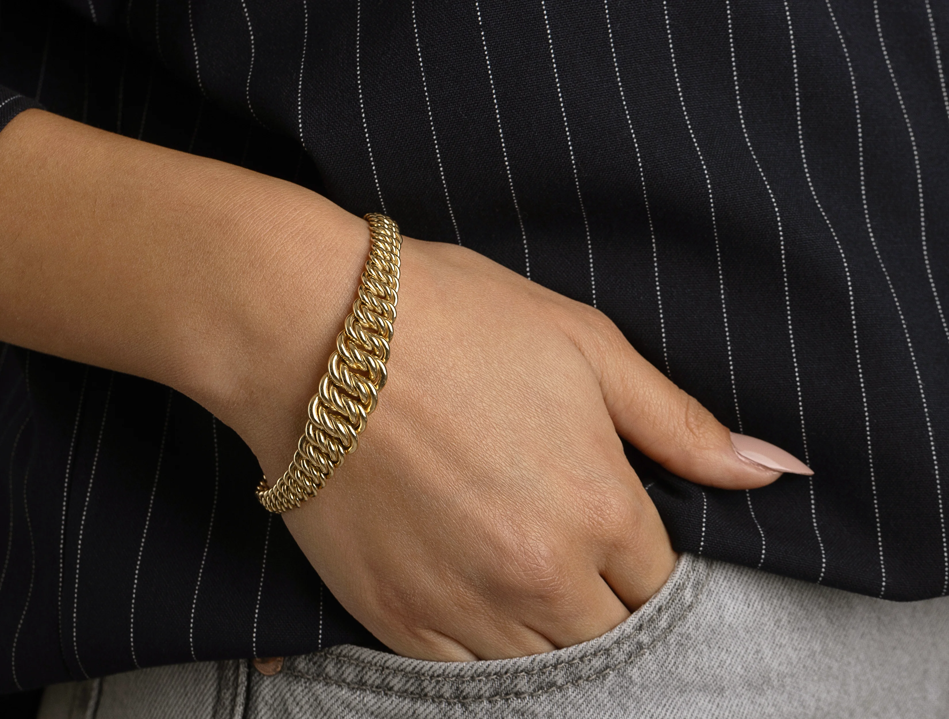 Altın Süzme Örme Bileklik