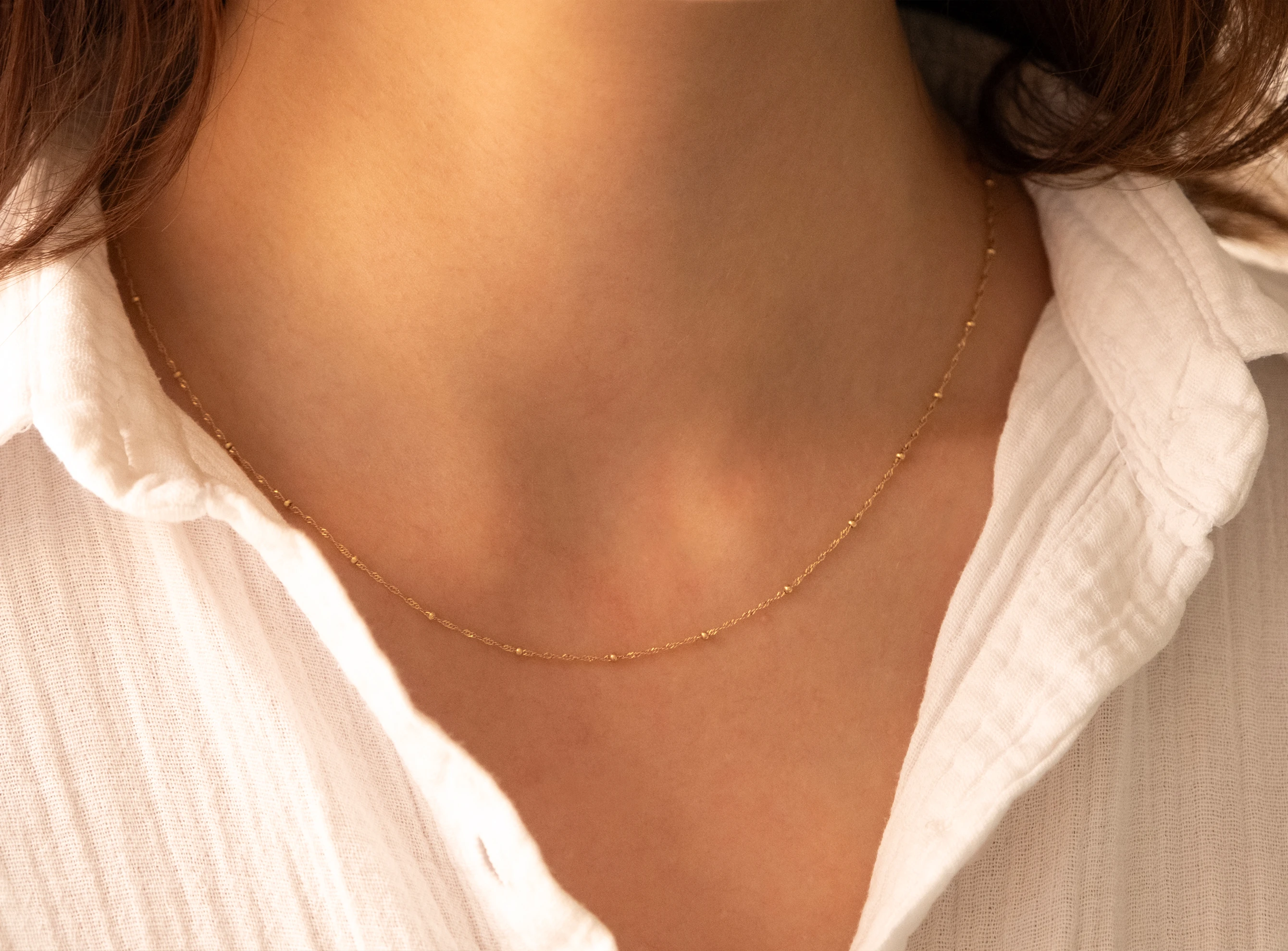 Altın Singapur Zincir Hayalet Kolye