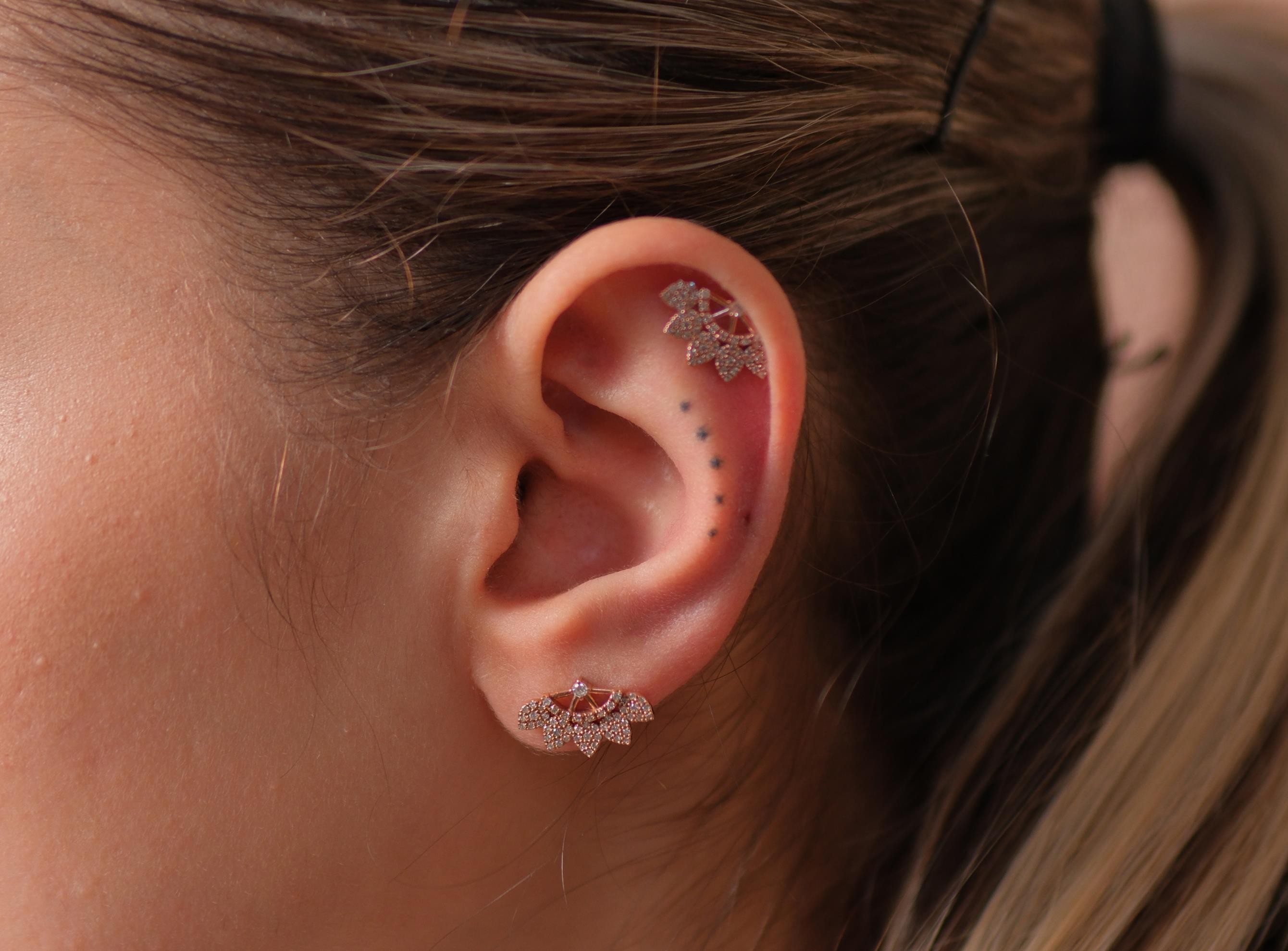 Opiac 0,20ct Pırlanta Tasarım Piercing-Tragus