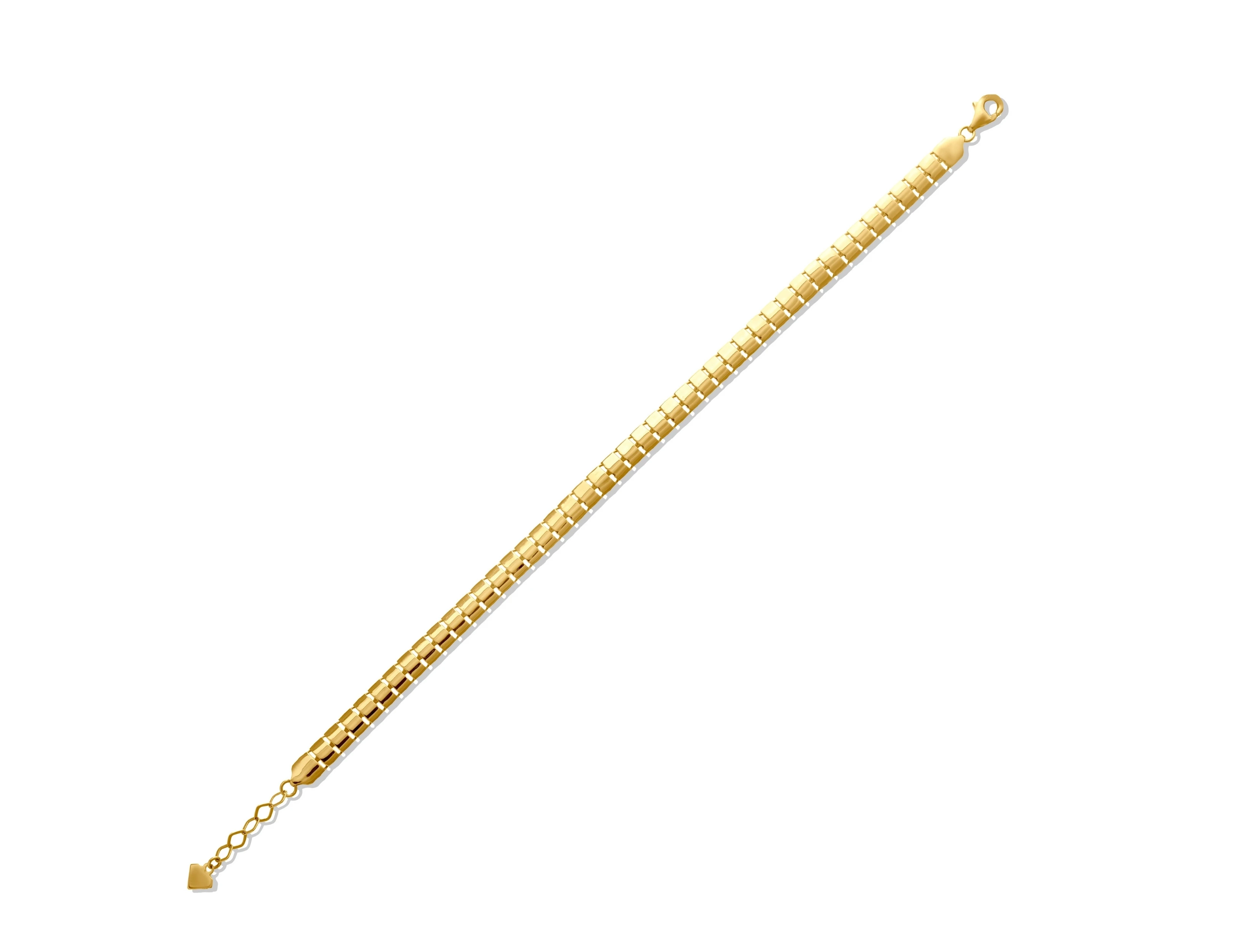 Altın Sade Dikdörtgen Vagon Bileklik