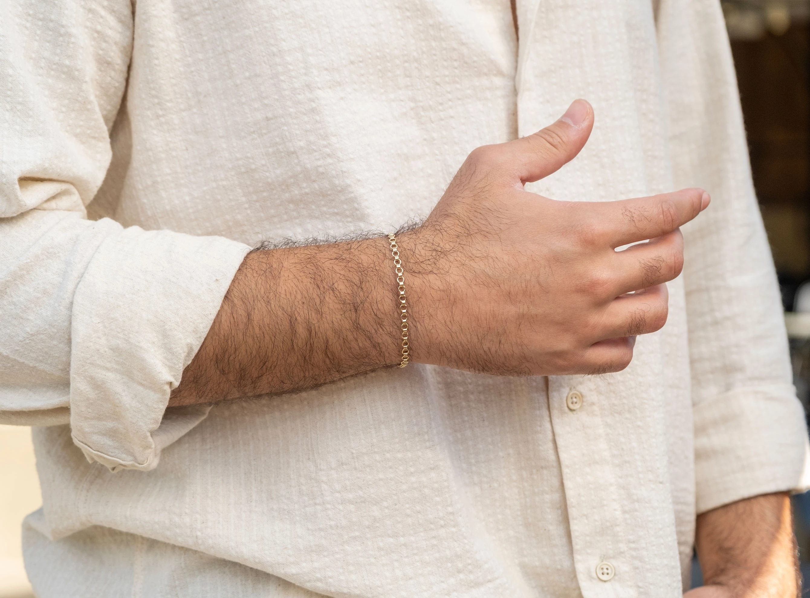 Altın Unisex Tasarım Zincir Bileklik