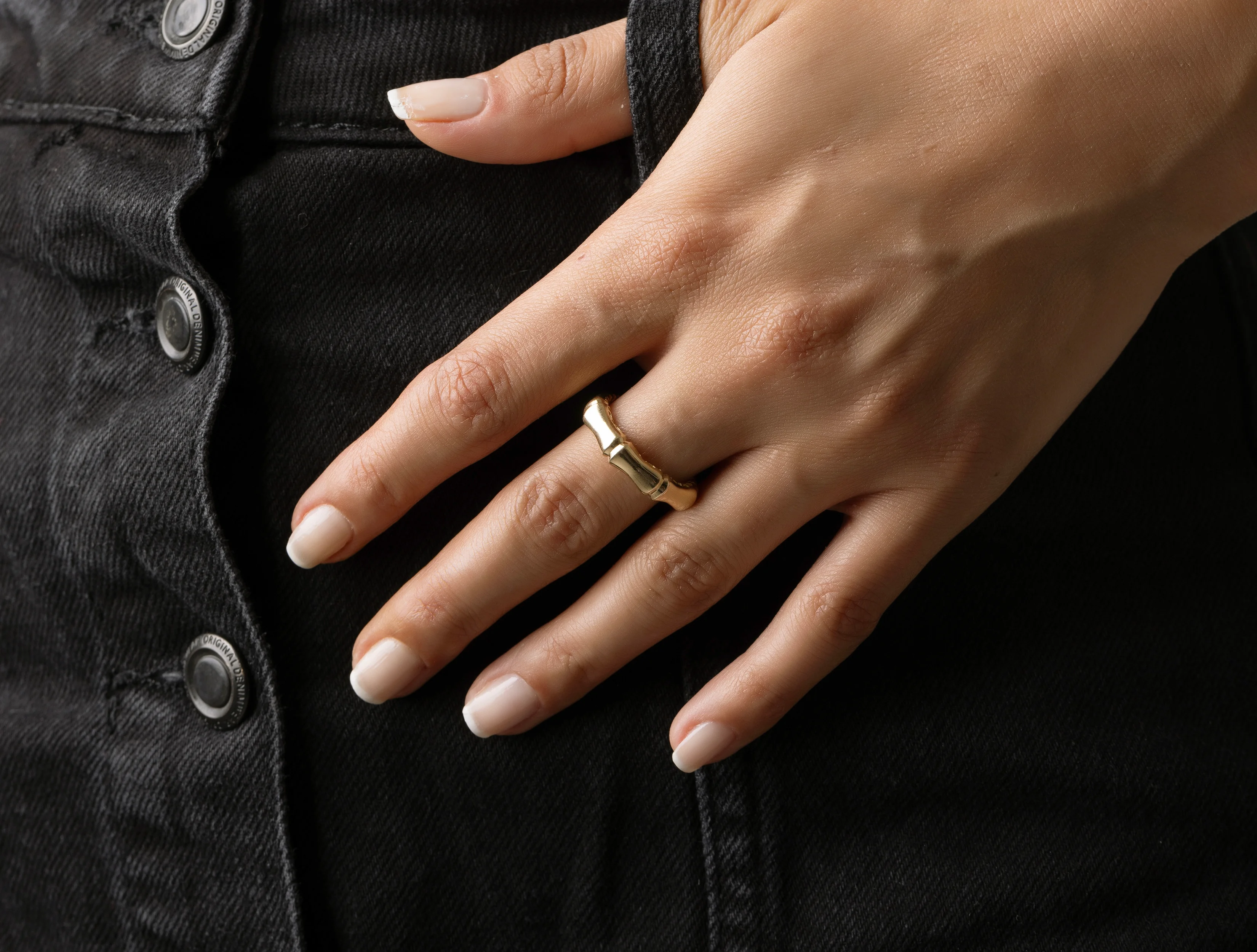 Altın Modern Kemik Yüzük