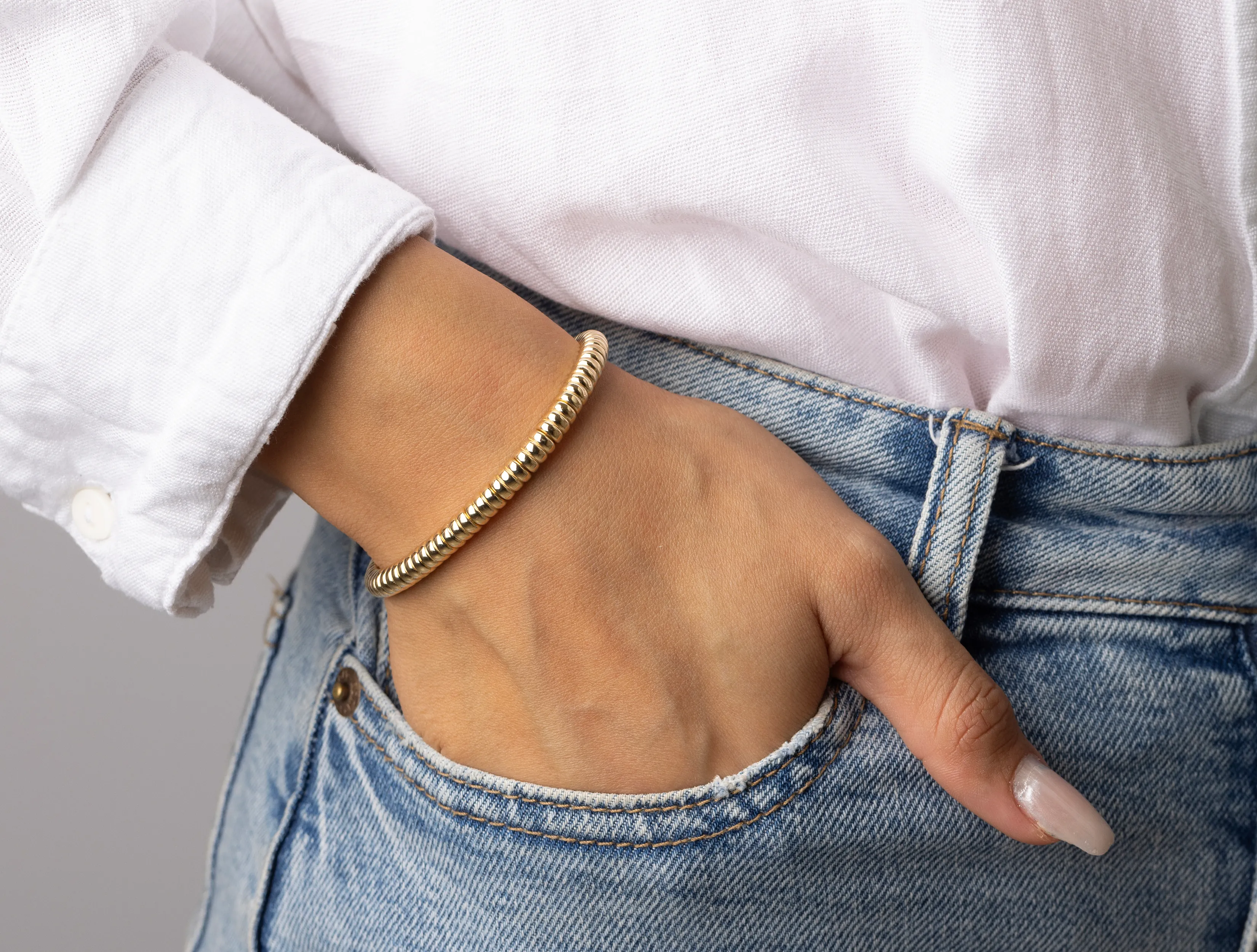 Altın Bombe Esnek Kelepçe Bileklik