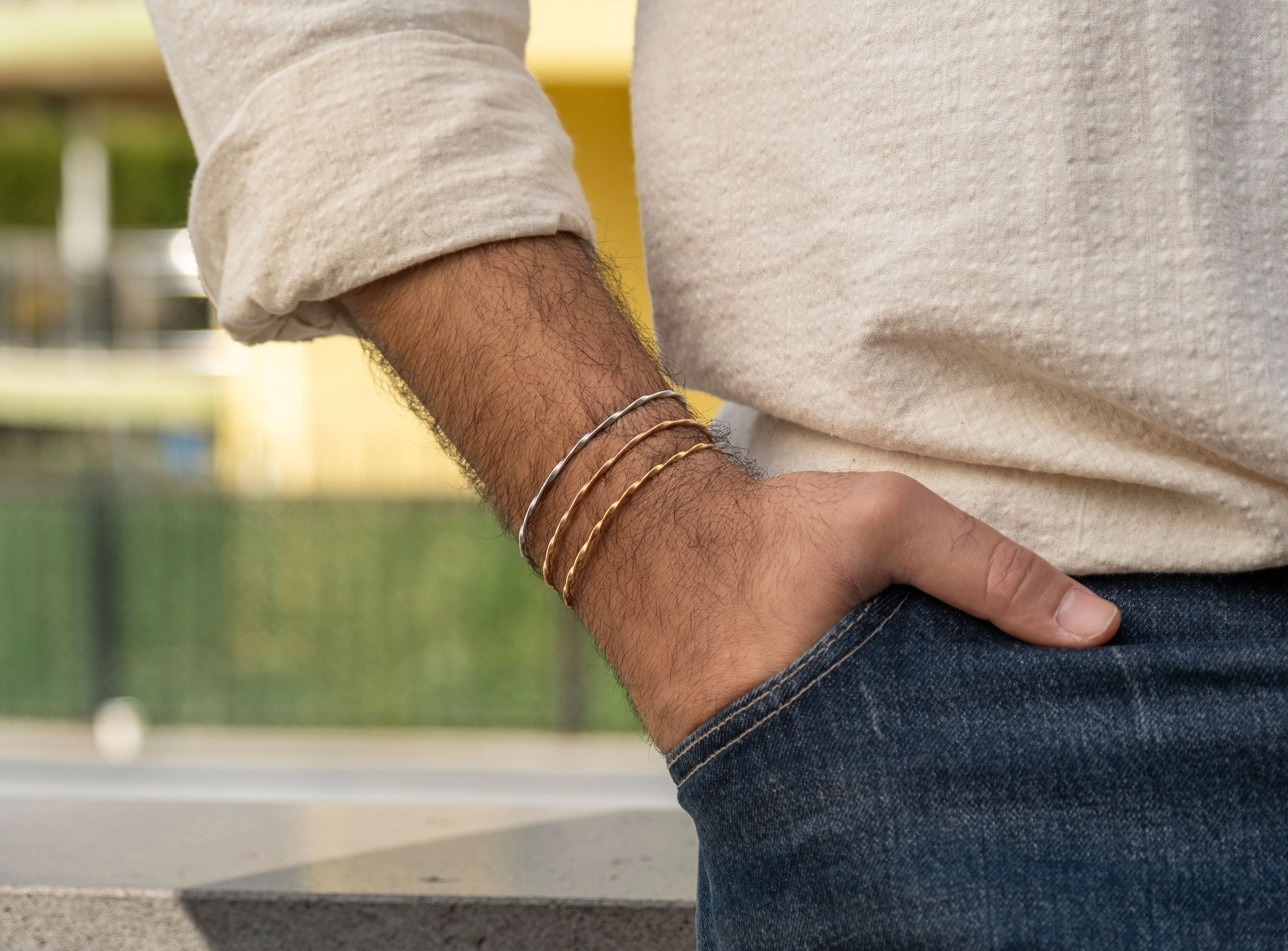 Altın Unisex Mat Burgu Kelepçe Bileklik