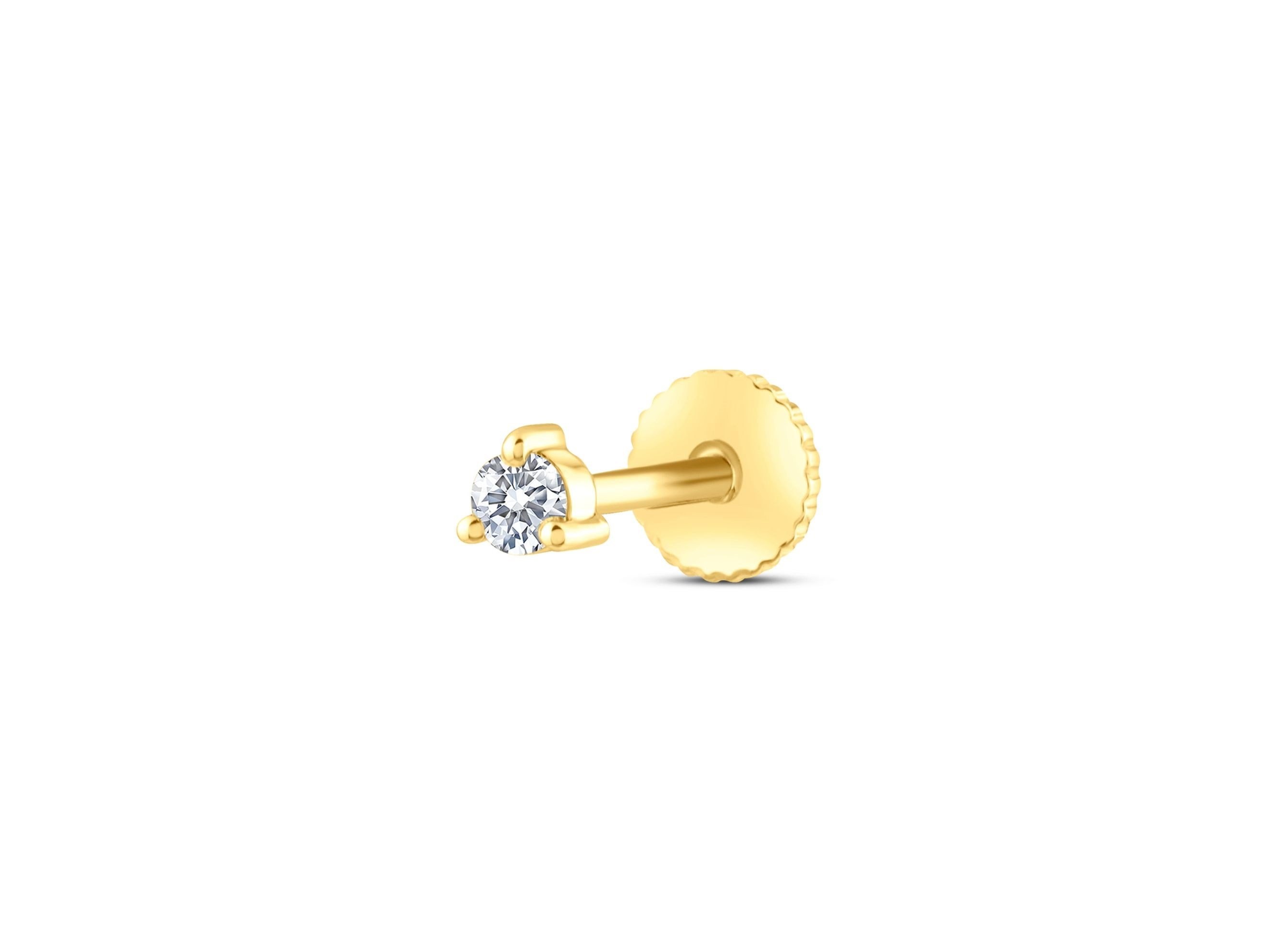 Sole 0,06ct Pırlanta Piercing-Tragus