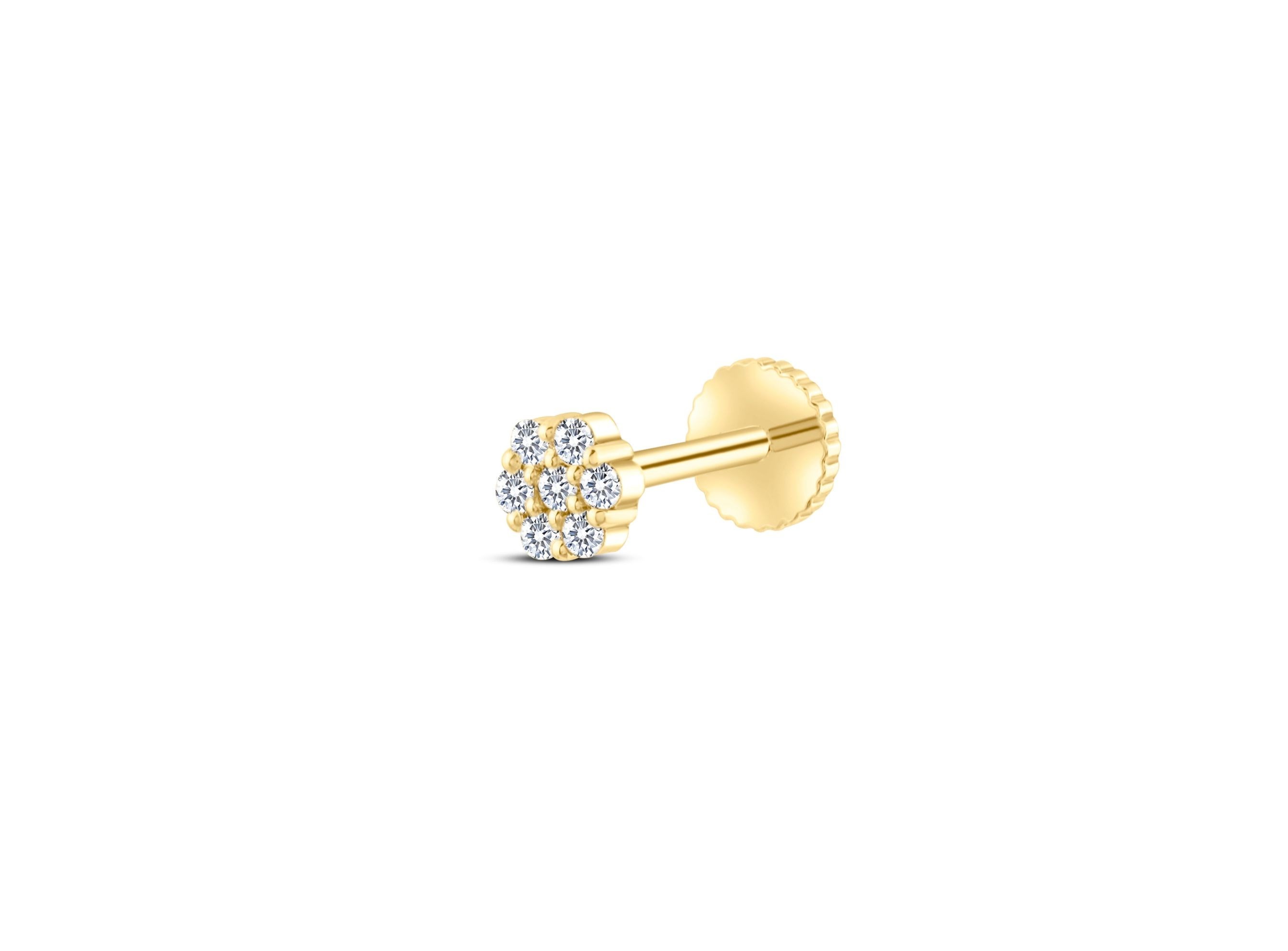 Fiore 0,08ct Pırlanta Piercing-Tragus